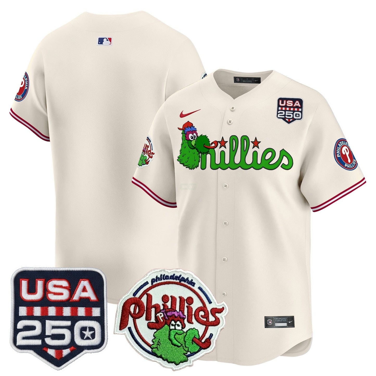 Camisa MLB Men’s Philadelphia Phanatic & 250America Patch Vapor Premier Limited Jersey