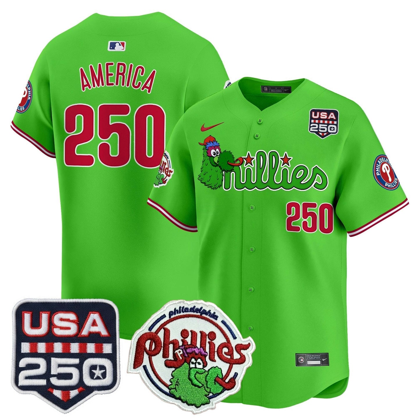 Camisa MLB Men’s Philadelphia Phanatic & 250America Patch Vapor Premier Limited Jersey