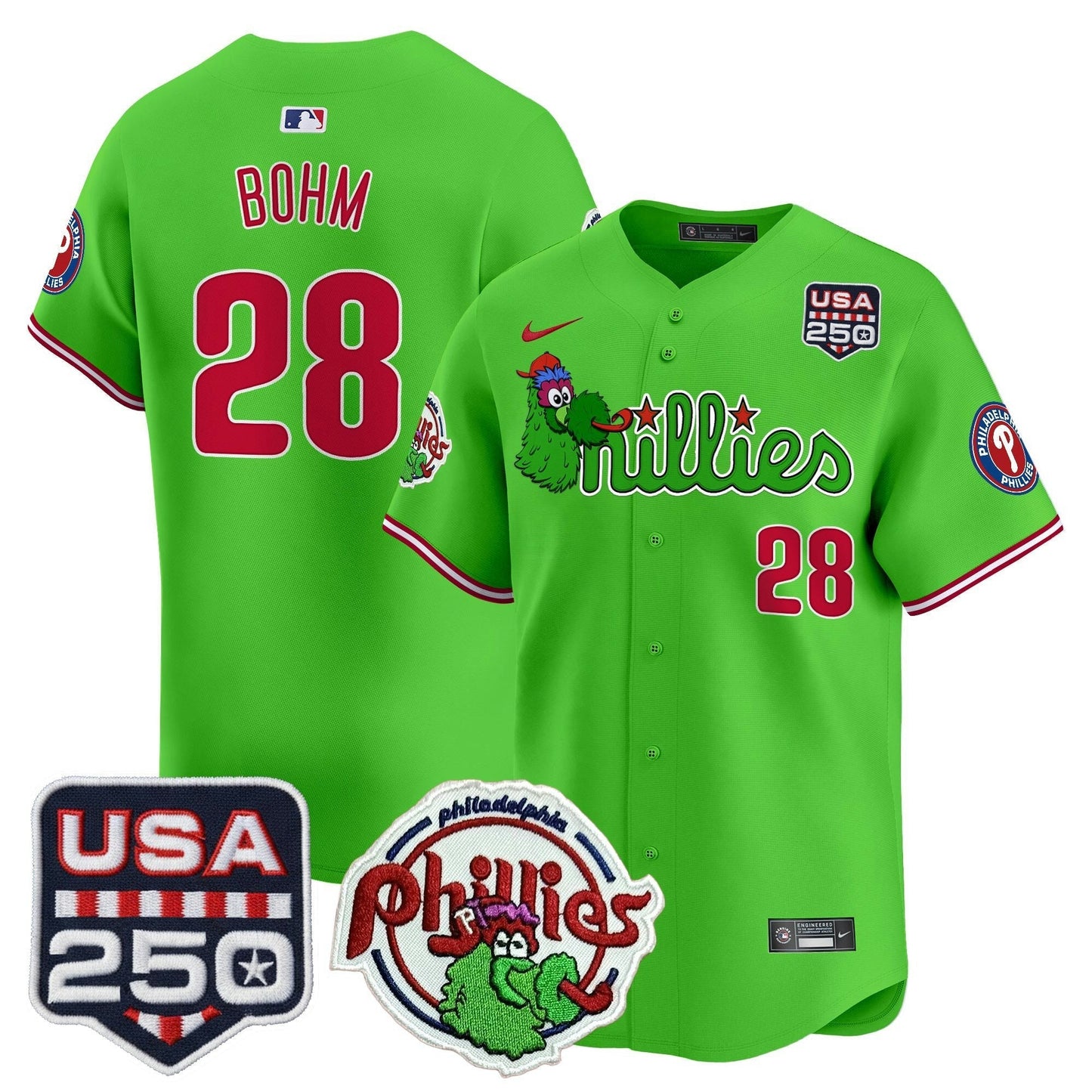 Camisa MLB Men’s Philadelphia Phanatic & 250America Patch Vapor Premier Limited Jersey