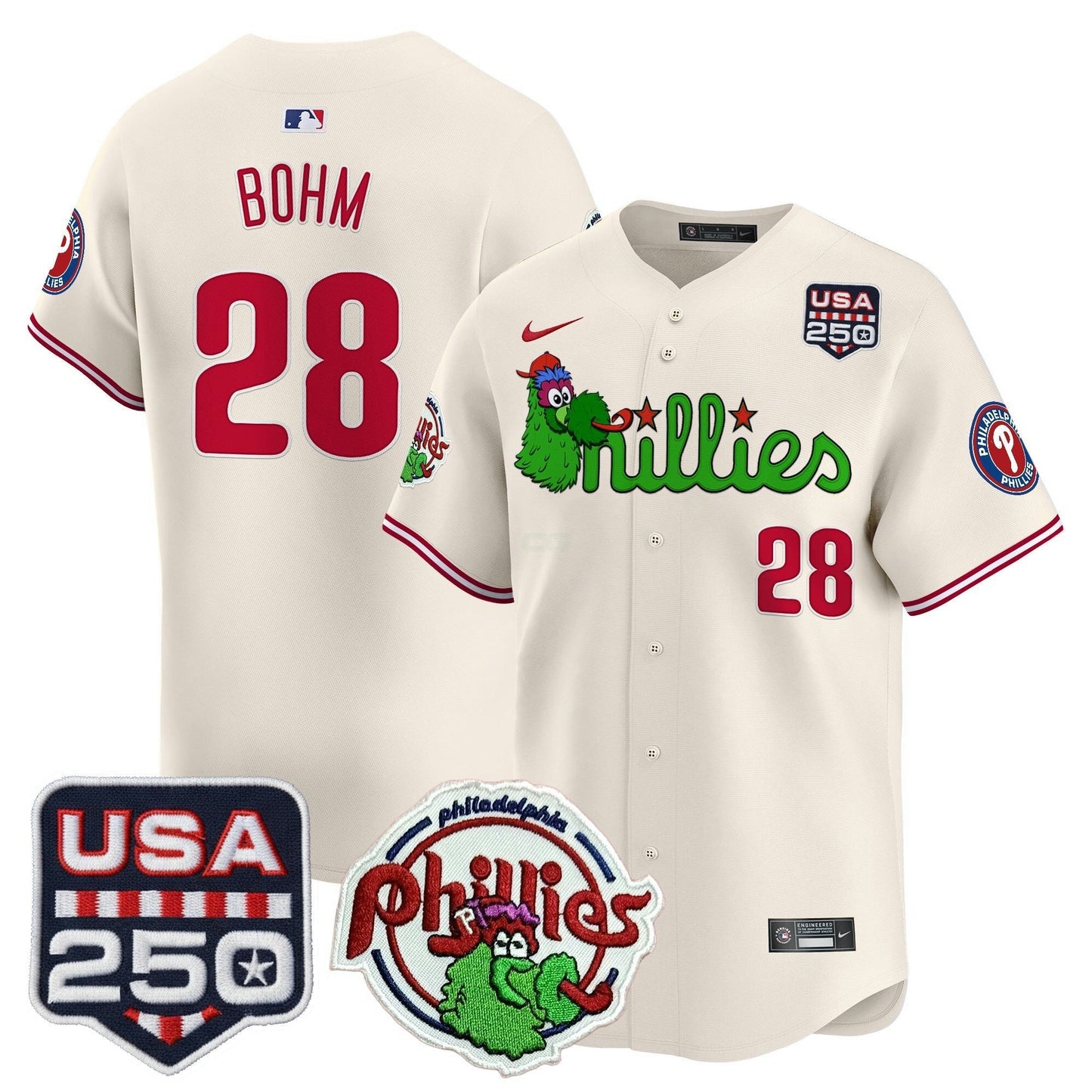 Camisa MLB Men’s Philadelphia Phanatic & 250America Patch Vapor Premier Limited Jersey