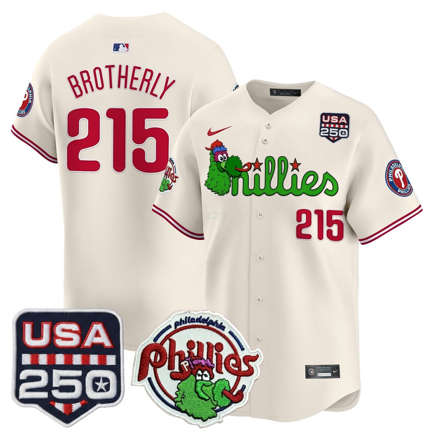 Camisa MLB Men’s Philadelphia Phanatic & 250America Patch Vapor Premier Limited Jersey
