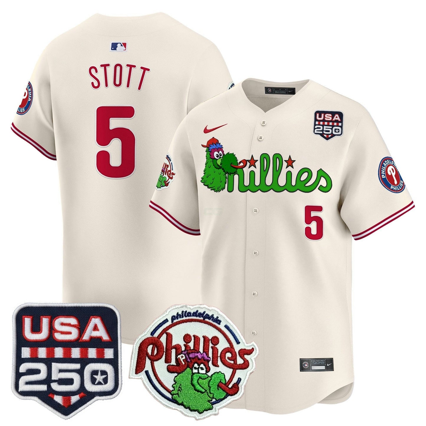 Camisa MLB Men’s Philadelphia Phanatic & 250America Patch Vapor Premier Limited Jersey