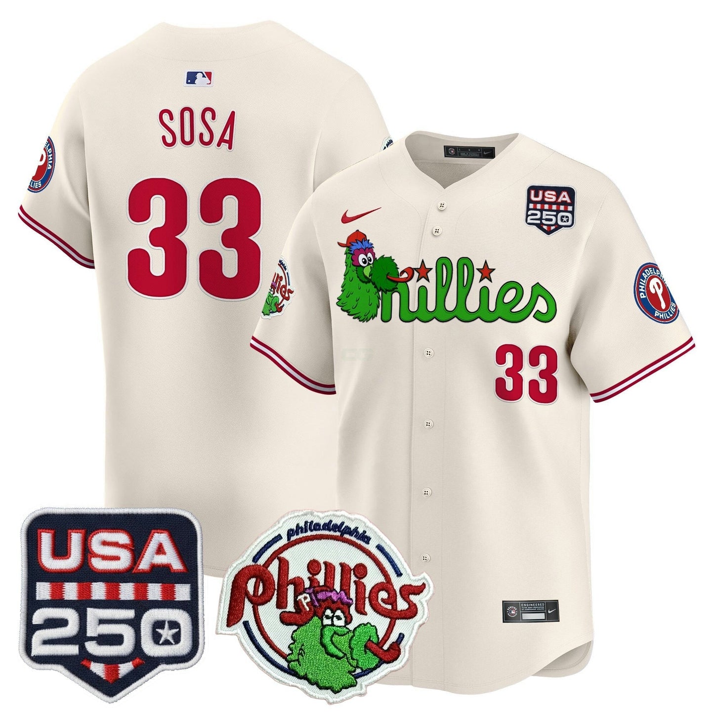 Camisa MLB Men’s Philadelphia Phanatic & 250America Patch Vapor Premier Limited Jersey