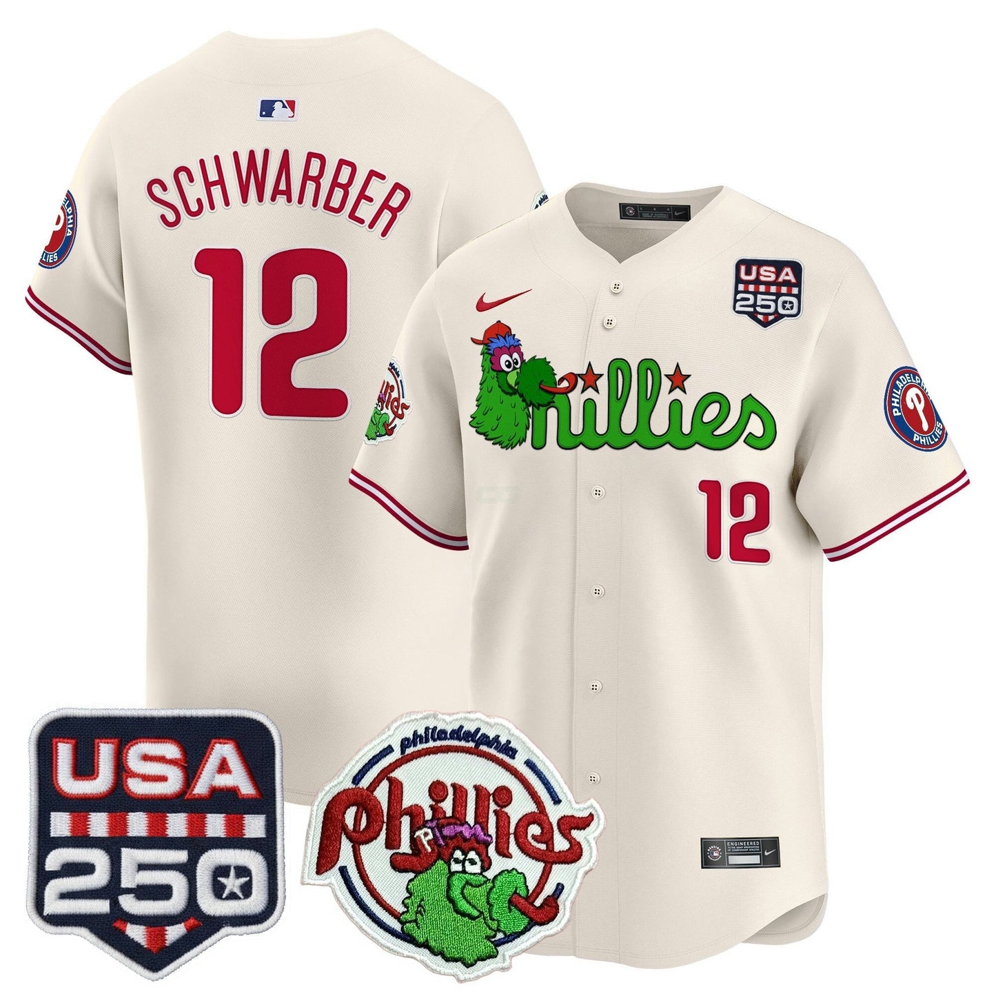 Camisa MLB Men’s Philadelphia Phanatic & 250America Patch Vapor Premier Limited Jersey
