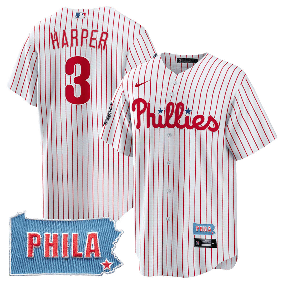Camisa MLB Men’s Philadelphia PHILA PA State Patch Jersey
