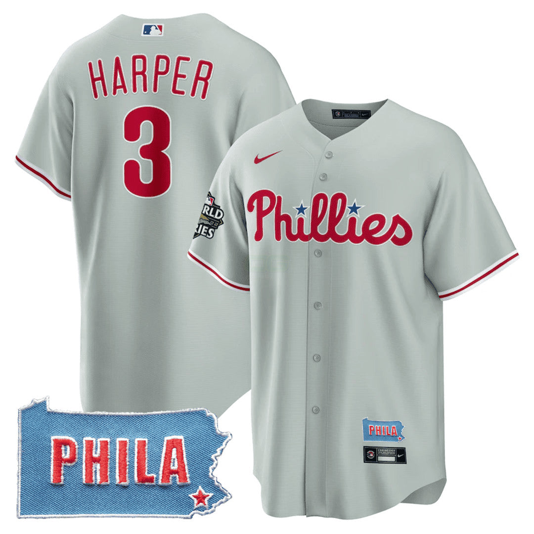 Camisa MLB Men’s Philadelphia PHILA PA State Patch Jersey