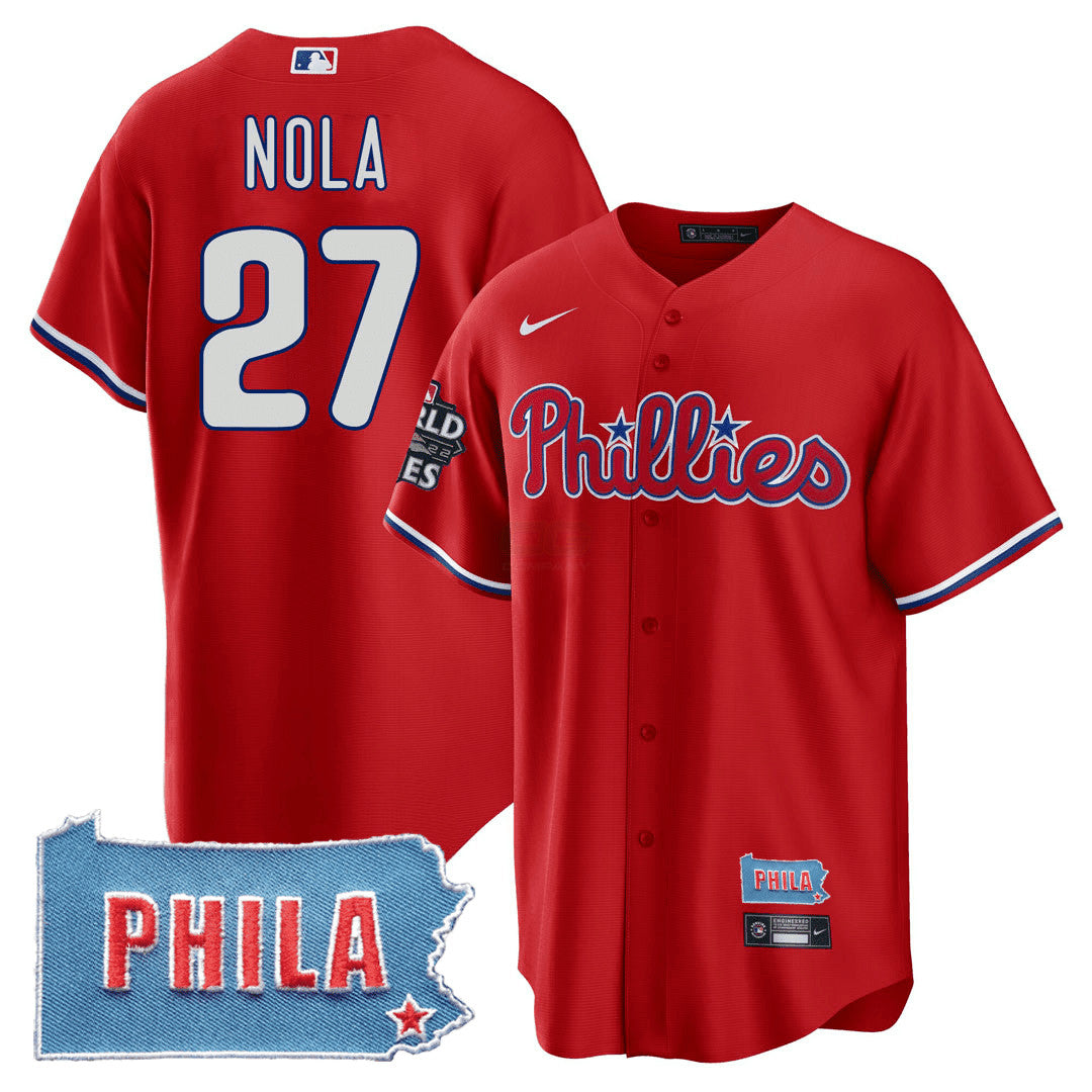 Camisa MLB Men’s Philadelphia PHILA PA State Patch Jersey