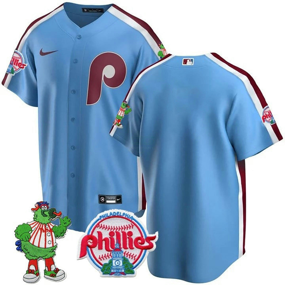 Camisa MLB Men’s Philadelphia Phillie Phanatic Patch Cool Base Jersey