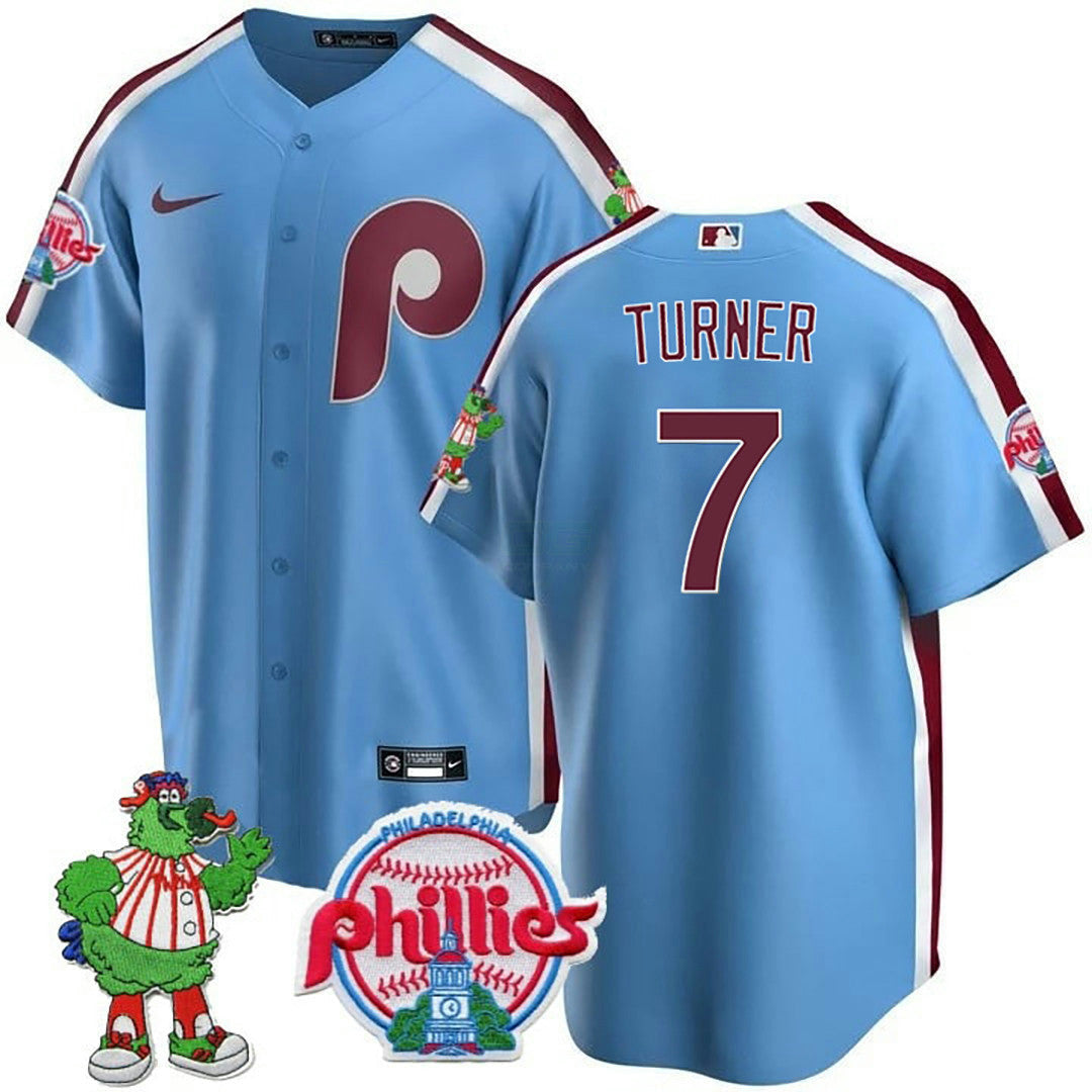 Camisa MLB Men’s Philadelphia Phillie Phanatic Patch Cool Base Jersey