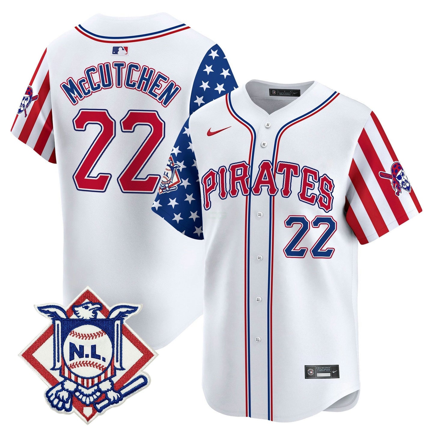 Camisa MLB Men’s Pittsburgh 2024 Fourth of July Vapor Premier Limited Jersey