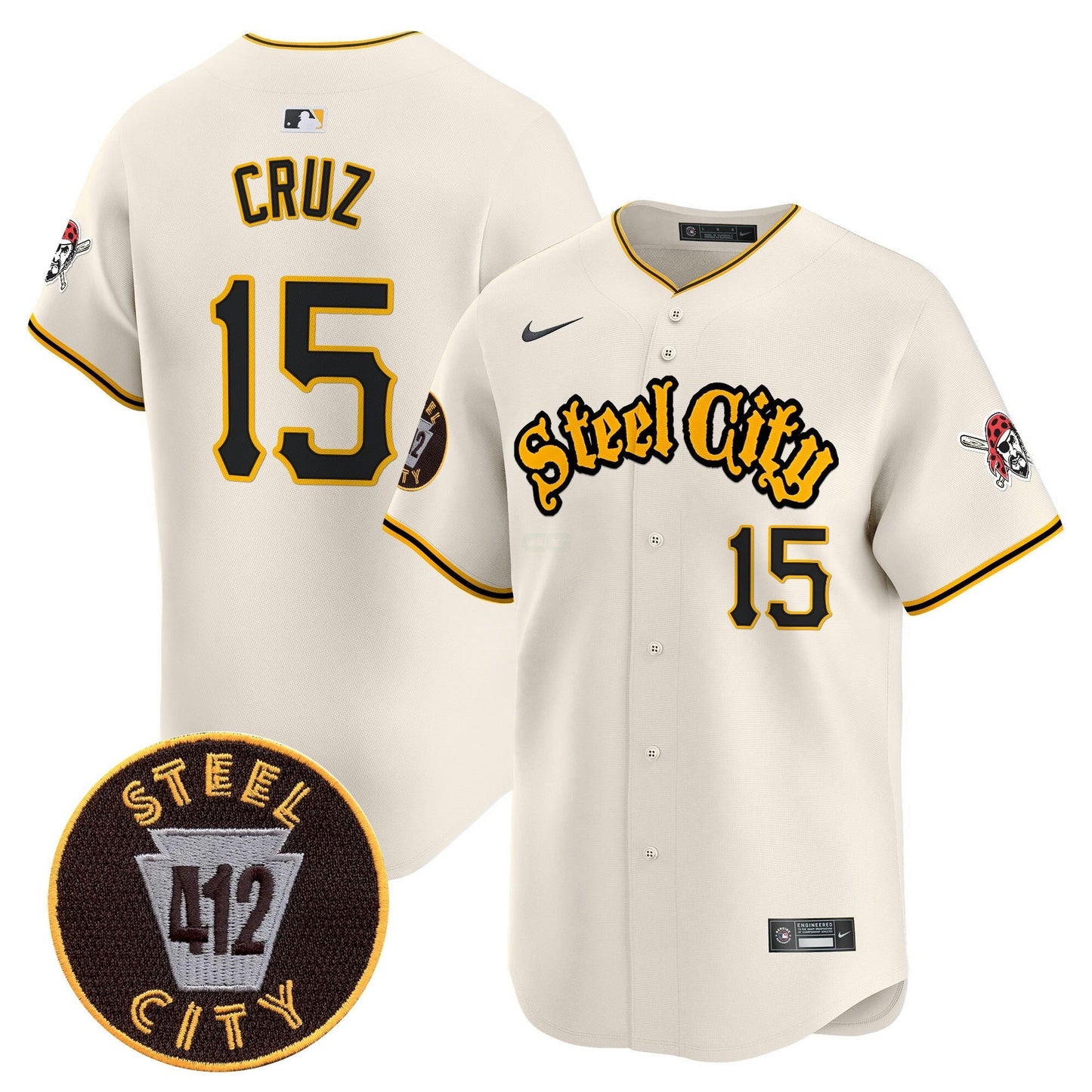 Camisa MLB Men’s Pittsburgh 412 Patch Vapor Premier Limited Jersey