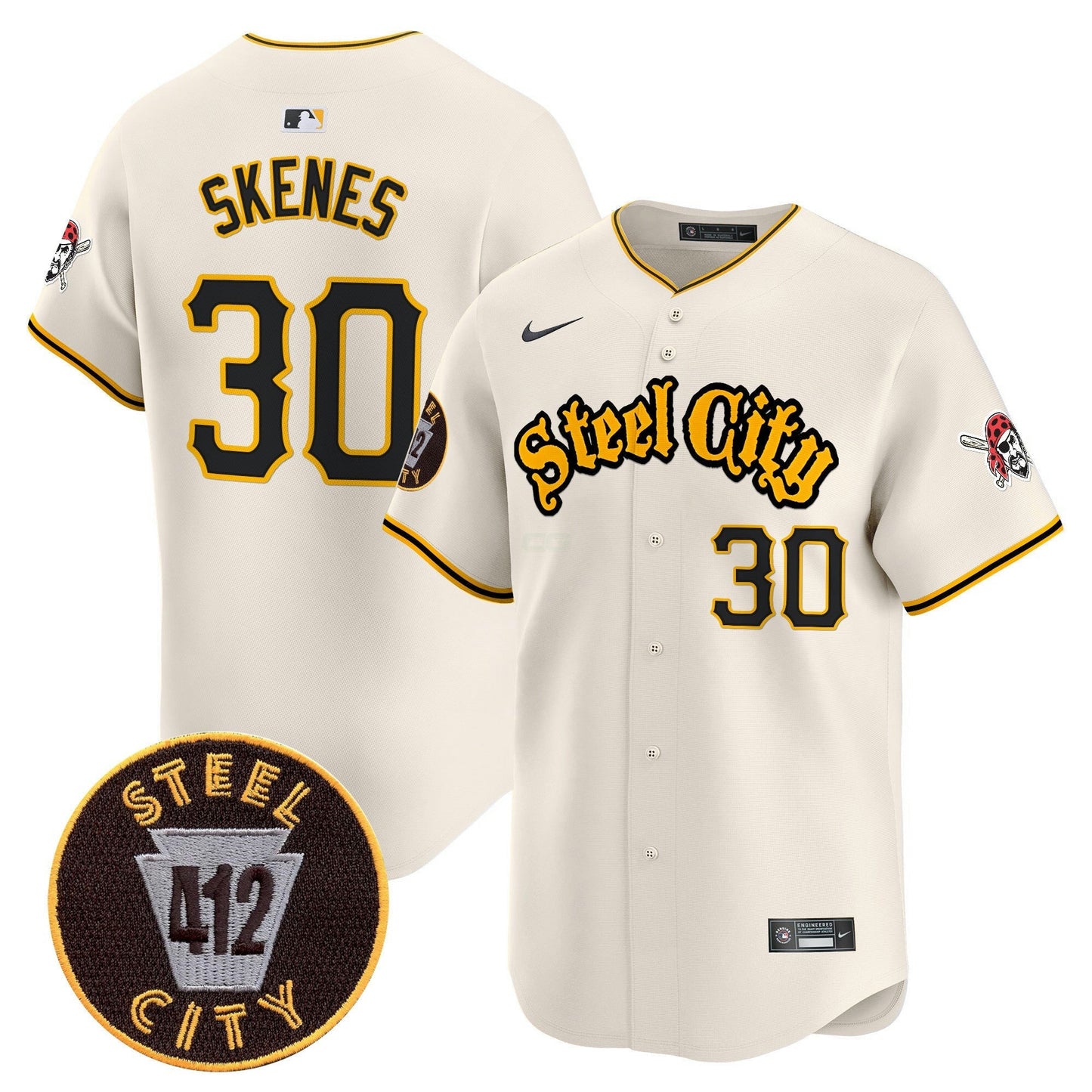 Camisa MLB Men’s Pittsburgh 412 Patch Vapor Premier Limited Jersey