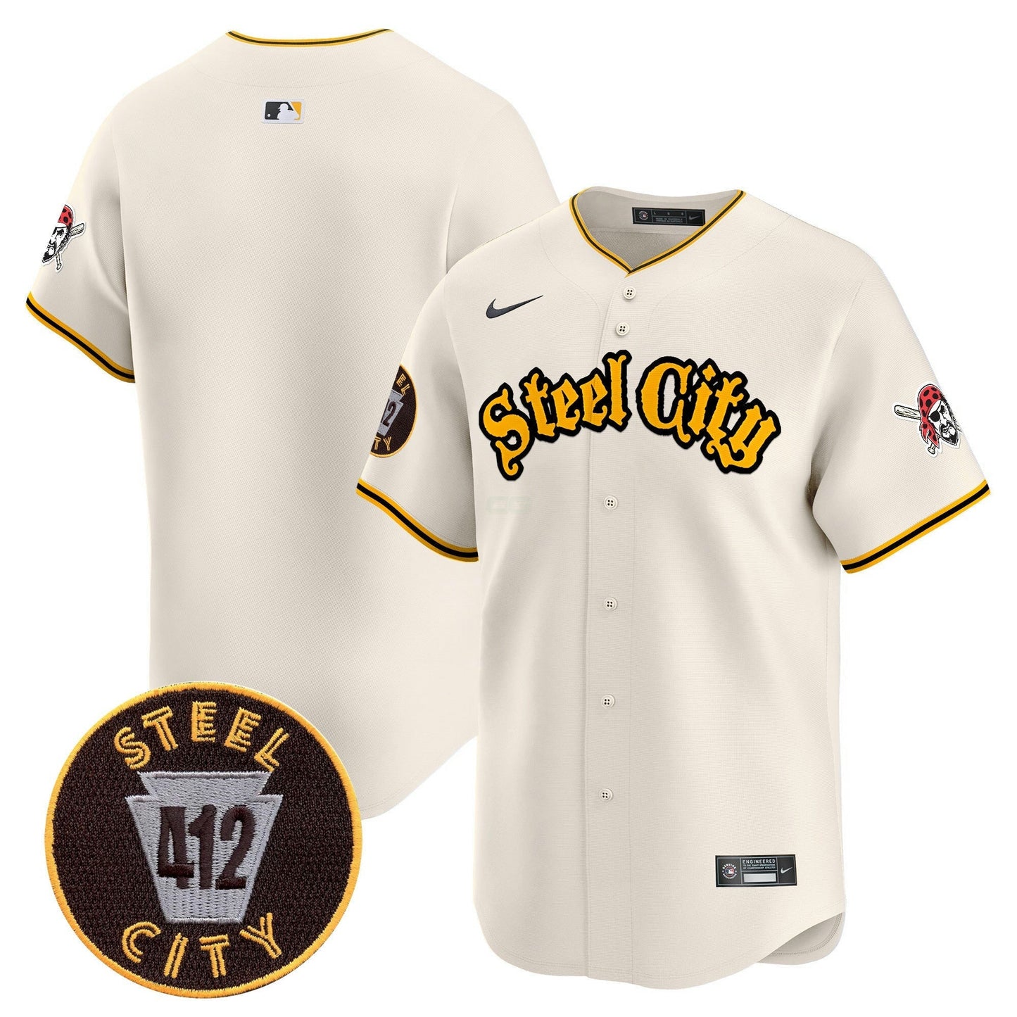 Camisa MLB Men’s Pittsburgh 412 Patch Vapor Premier Limited Jersey