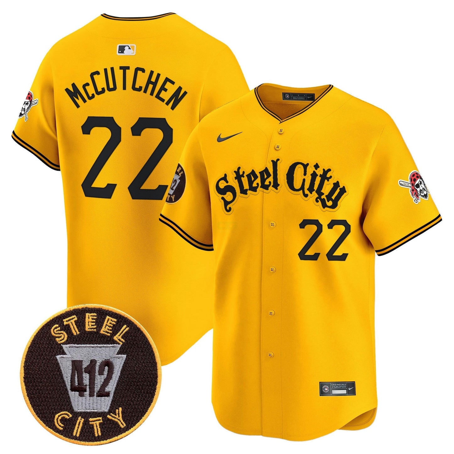 Camisa MLB Men’s Pittsburgh 412 Patch Vapor Premier Limited Jersey