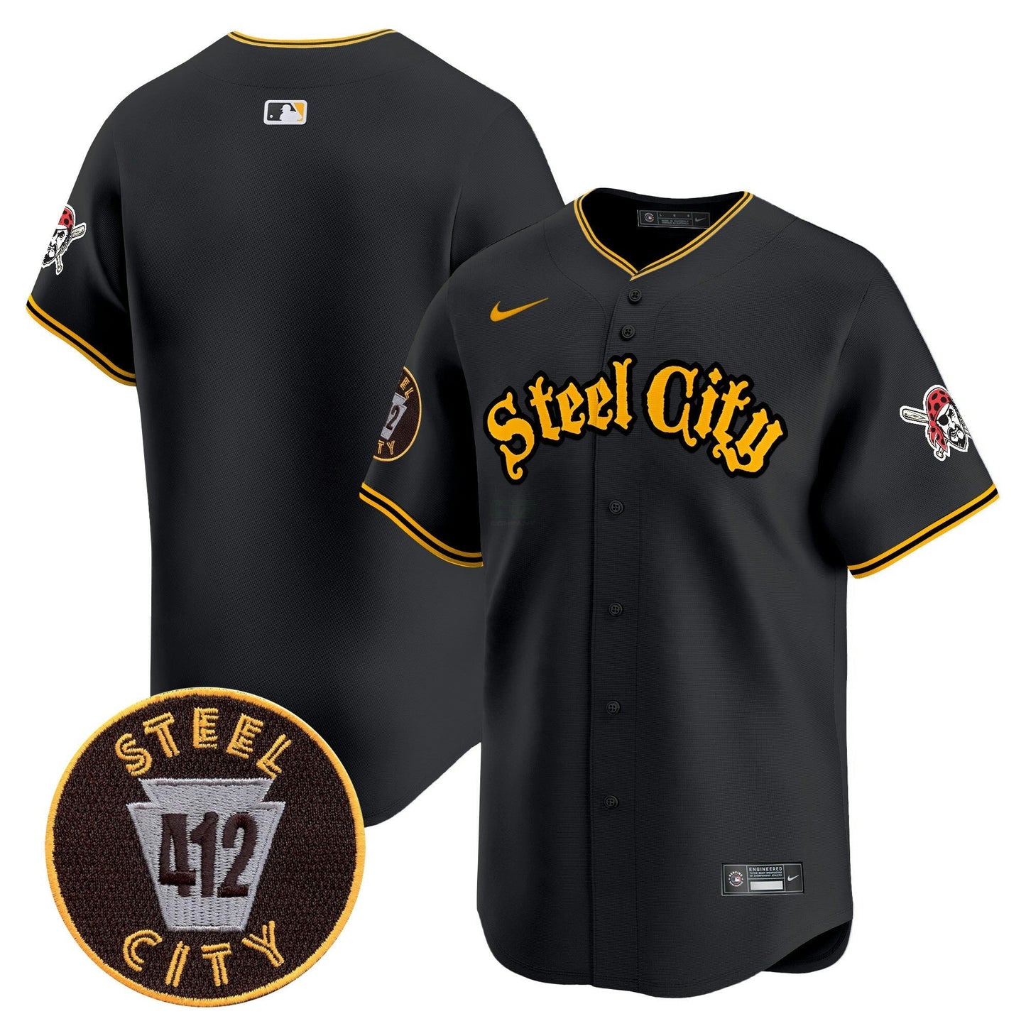 Camisa MLB Men’s Pittsburgh 412 Patch Vapor Premier Limited Jersey