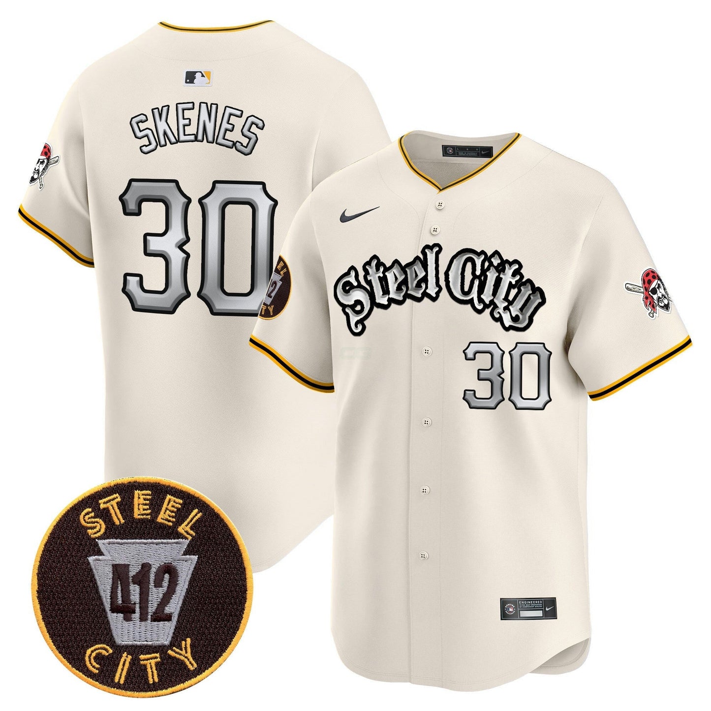 Camisa MLB Men’s Pittsburgh 412 Patch Vapor Premier Limited Jersey V2