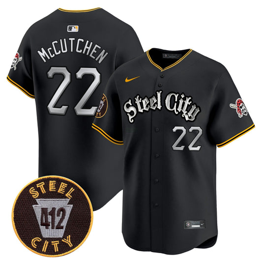 Camisa MLB Men’s Pittsburgh 412 Patch Vapor Premier Limited Jersey V2