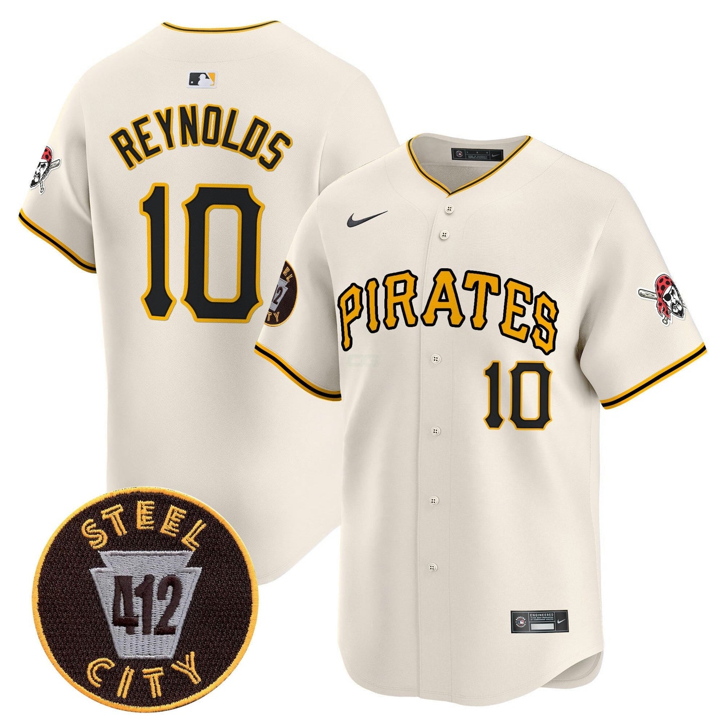 Camisa MLB Men’s Pittsburgh 412 Patch Vapor Premier Limited Jersey V3
