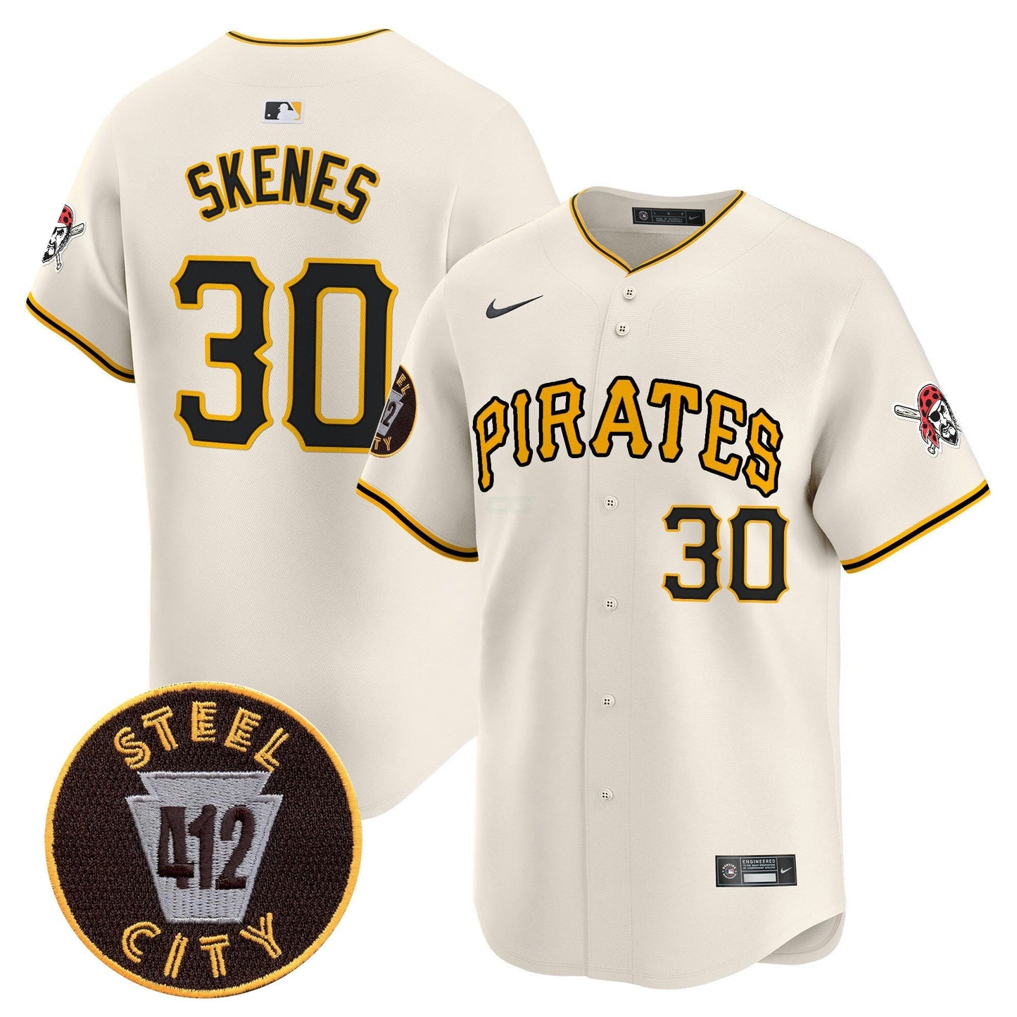 Camisa MLB Men’s Pittsburgh 412 Patch Vapor Premier Limited Jersey V3