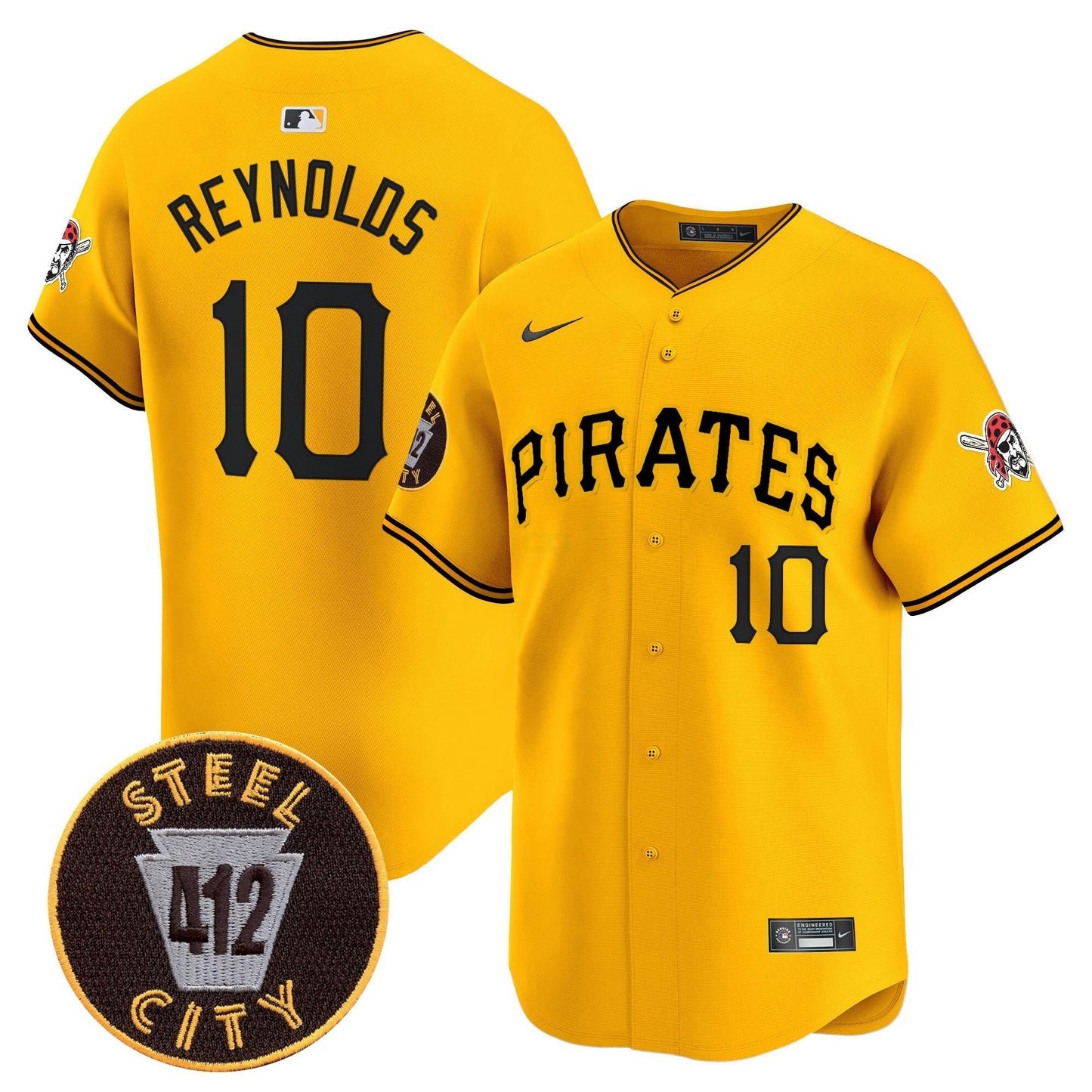 Camisa MLB Men’s Pittsburgh 412 Patch Vapor Premier Limited Jersey V3