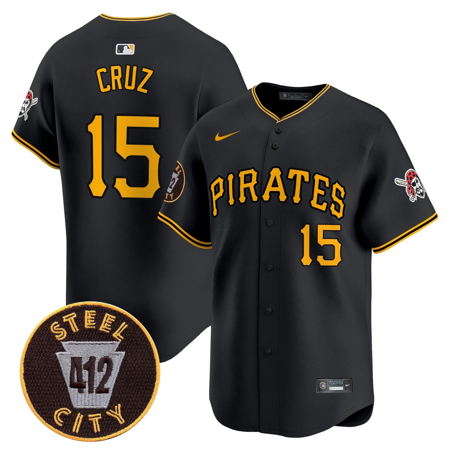 Camisa MLB Men’s Pittsburgh 412 Patch Vapor Premier Limited Jersey V3