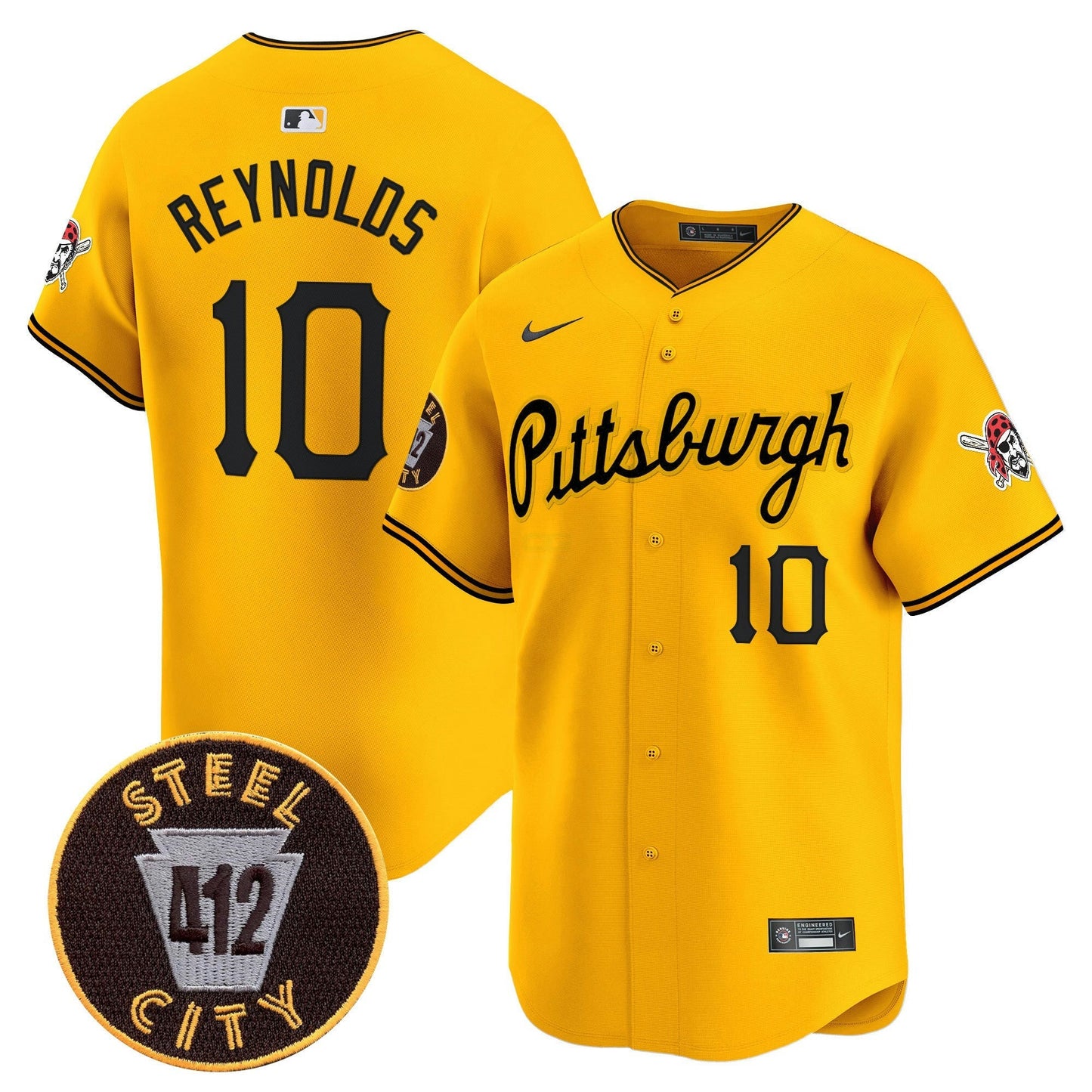 Camisa MLB Men’s Pittsburgh 412 Patch Vapor Premier Limited Jersey V4