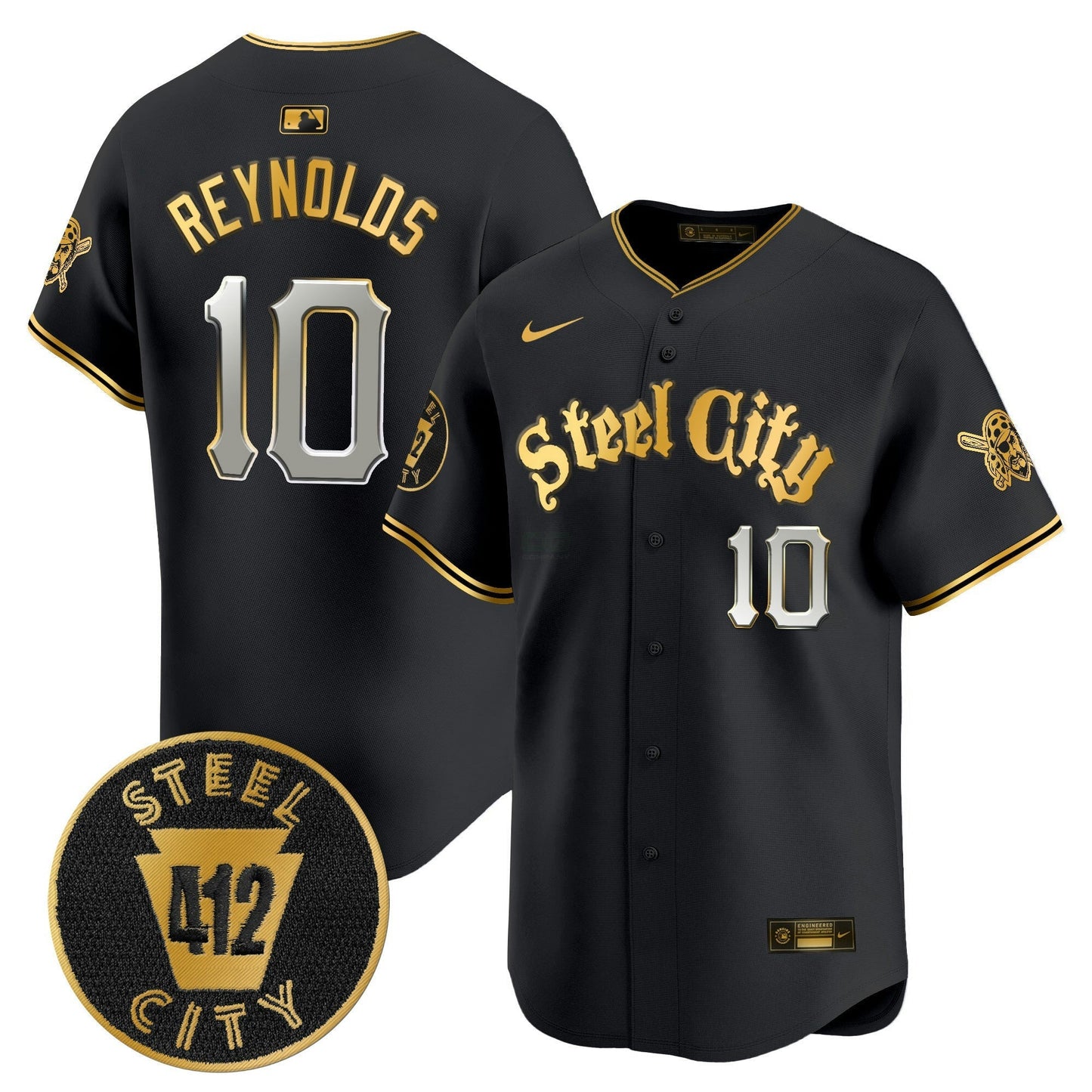 Camisa MLB Men’s Pittsburgh 412 Patch Vapor Premier Limited Jersey V5