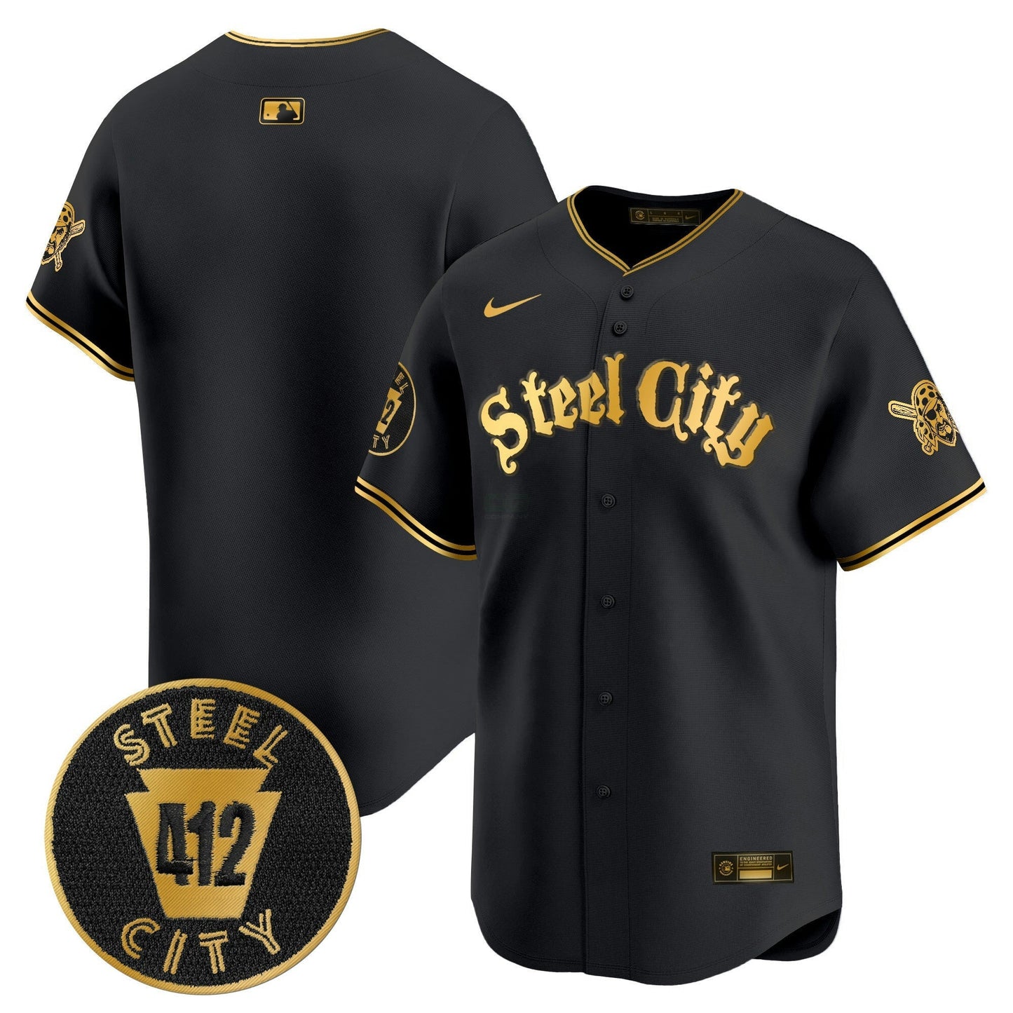 Camisa MLB Men’s Pittsburgh 412 Patch Vapor Premier Limited Jersey V5