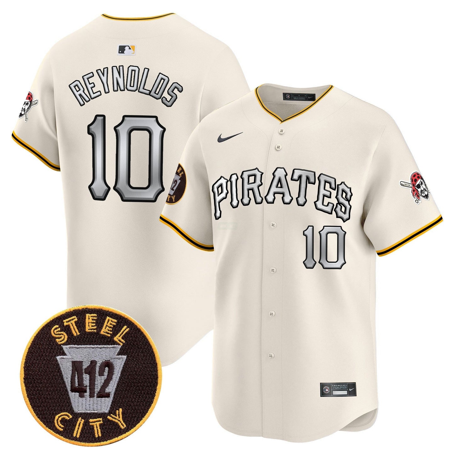 Camisa MLB Men’s Pittsburgh 412 Patch Vapor Premier Limited Jersey V6