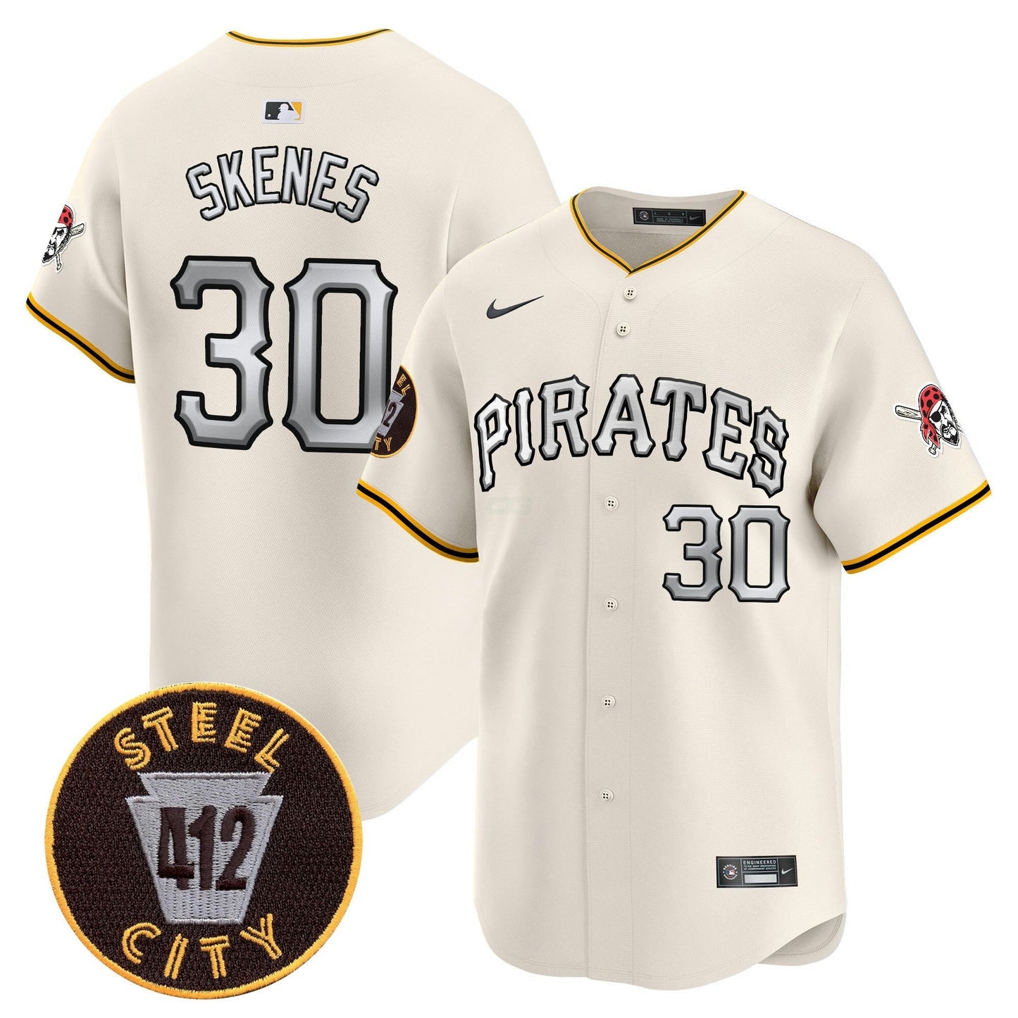 Camisa MLB Men’s Pittsburgh 412 Patch Vapor Premier Limited Jersey V6