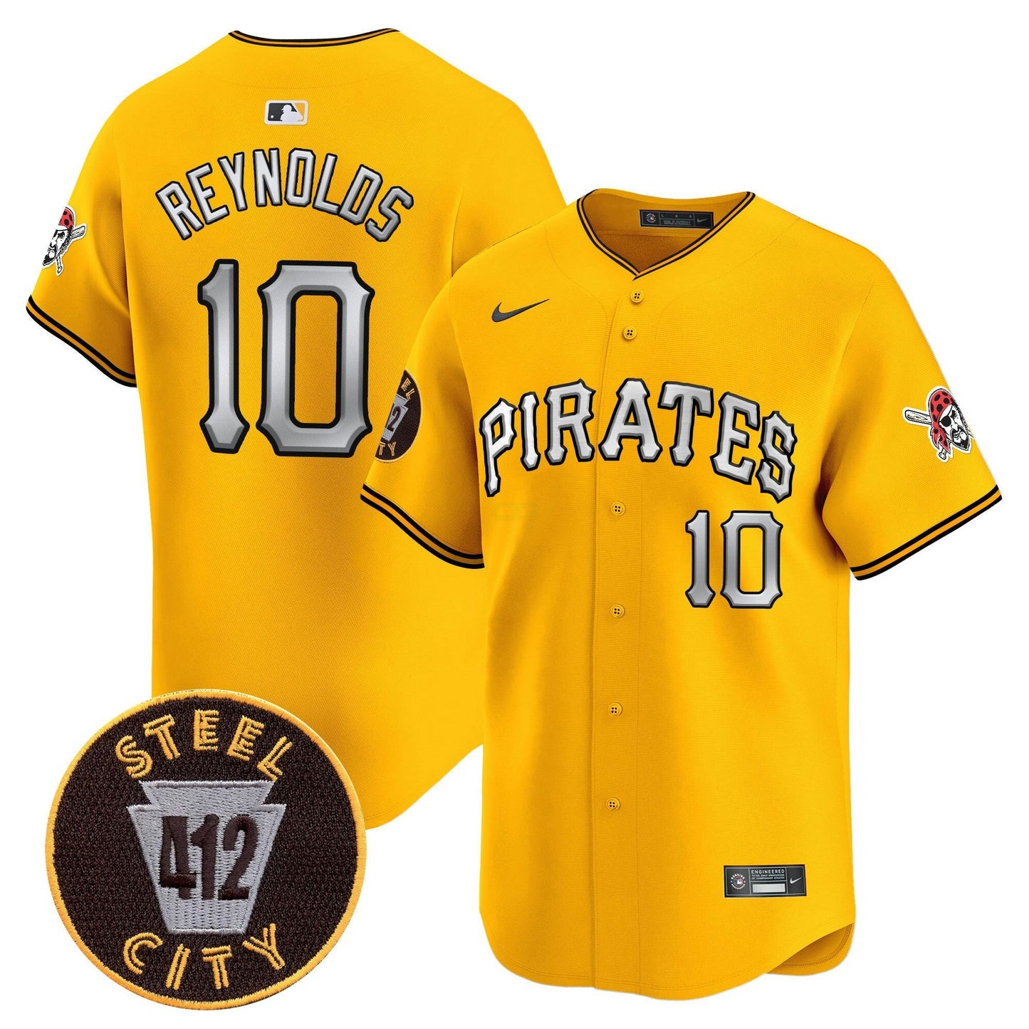 Camisa MLB Men’s Pittsburgh 412 Patch Vapor Premier Limited Jersey V6