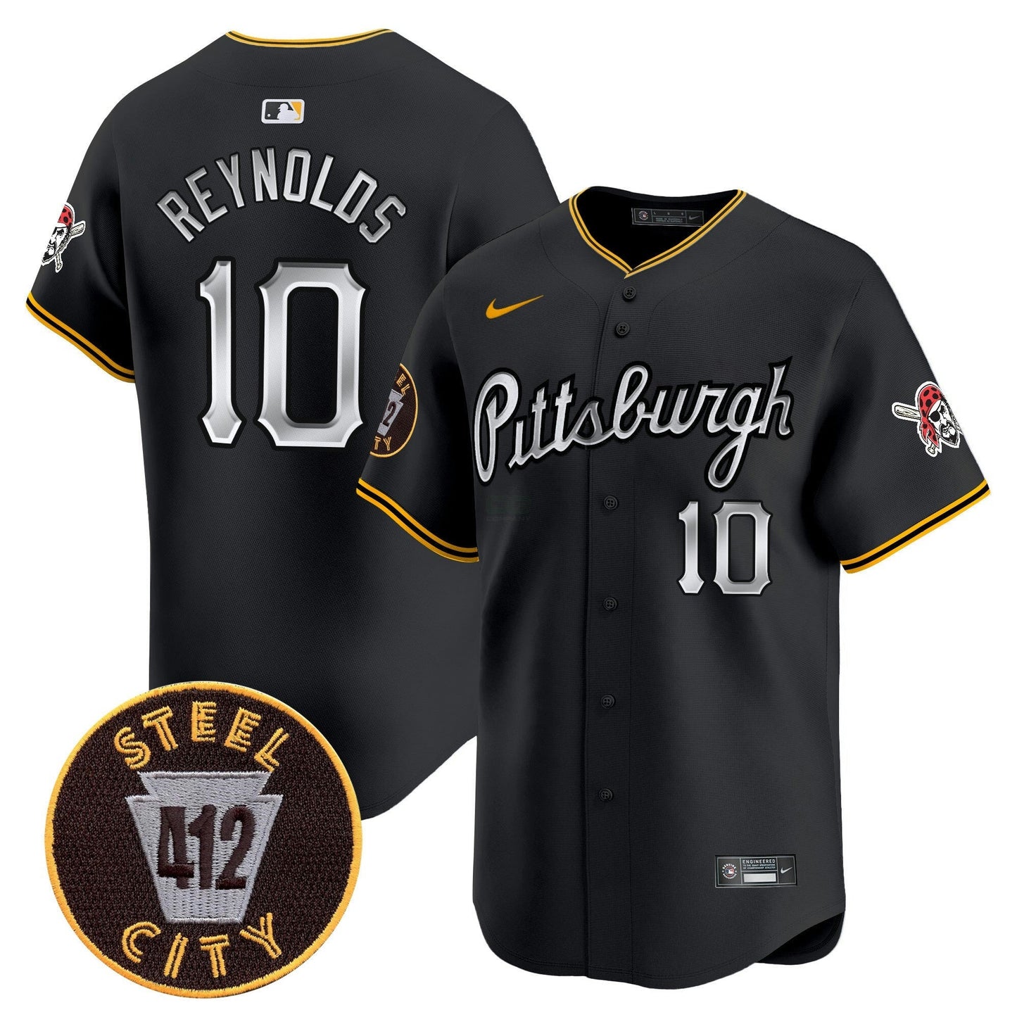 Camisa MLB Men’s Pittsburgh 412 Patch Vapor Premier Limited Jersey V7