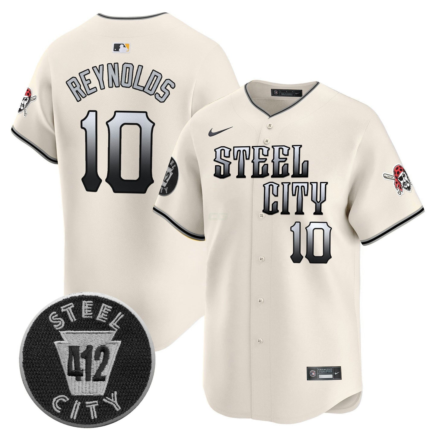 Camisa MLB Men’s Pittsburgh 412 Patch Vapor Premier Limited Jersey V8