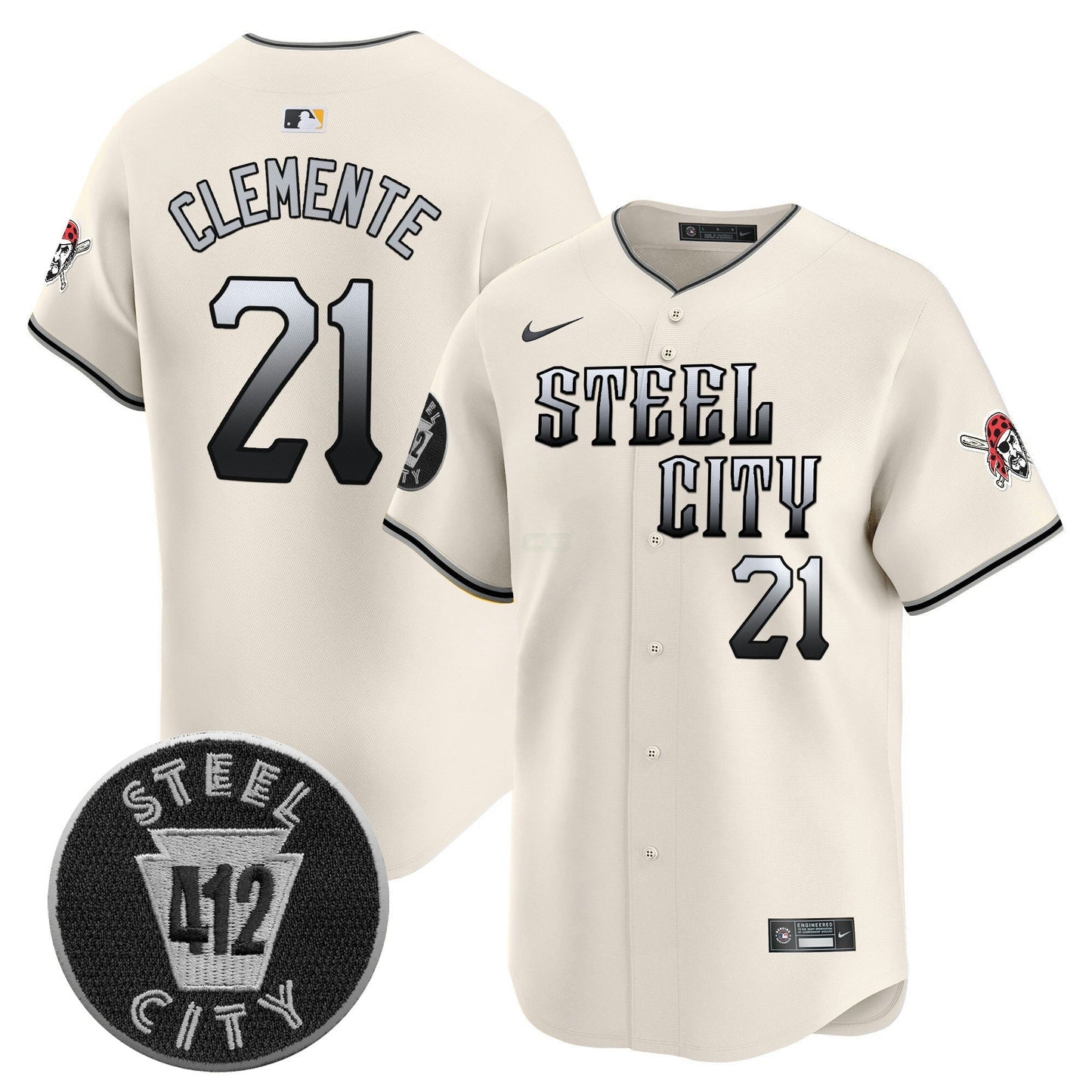 Camisa MLB Men’s Pittsburgh 412 Patch Vapor Premier Limited Jersey V8