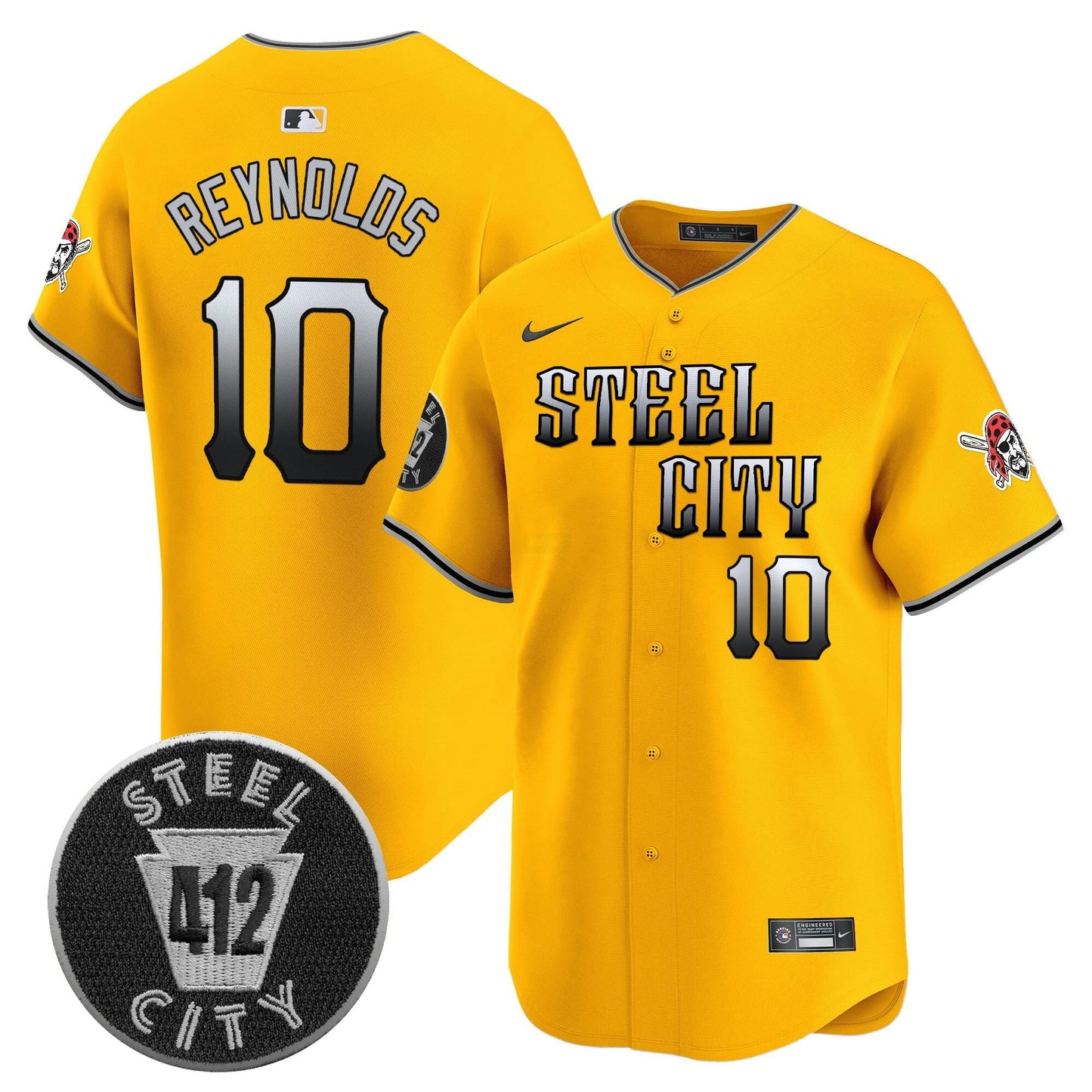 Camisa MLB Men’s Pittsburgh 412 Patch Vapor Premier Limited Jersey V8