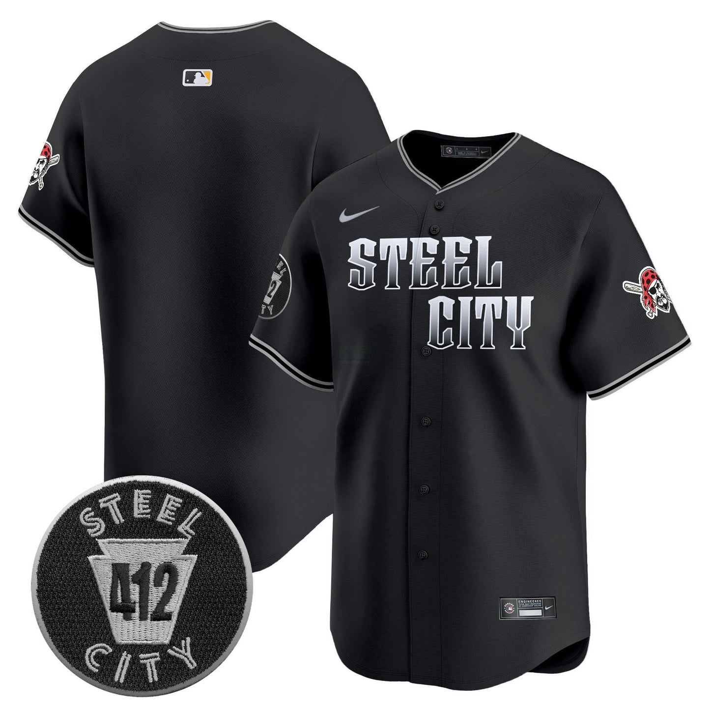 Camisa MLB Men’s Pittsburgh 412 Patch Vapor Premier Limited Jersey V8