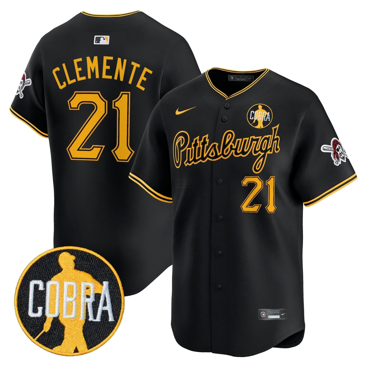 Camisa MLB Men’s Pittsburgh ‘Dave Parker Cobra Patch’ Vapor Premier Limited Jersey