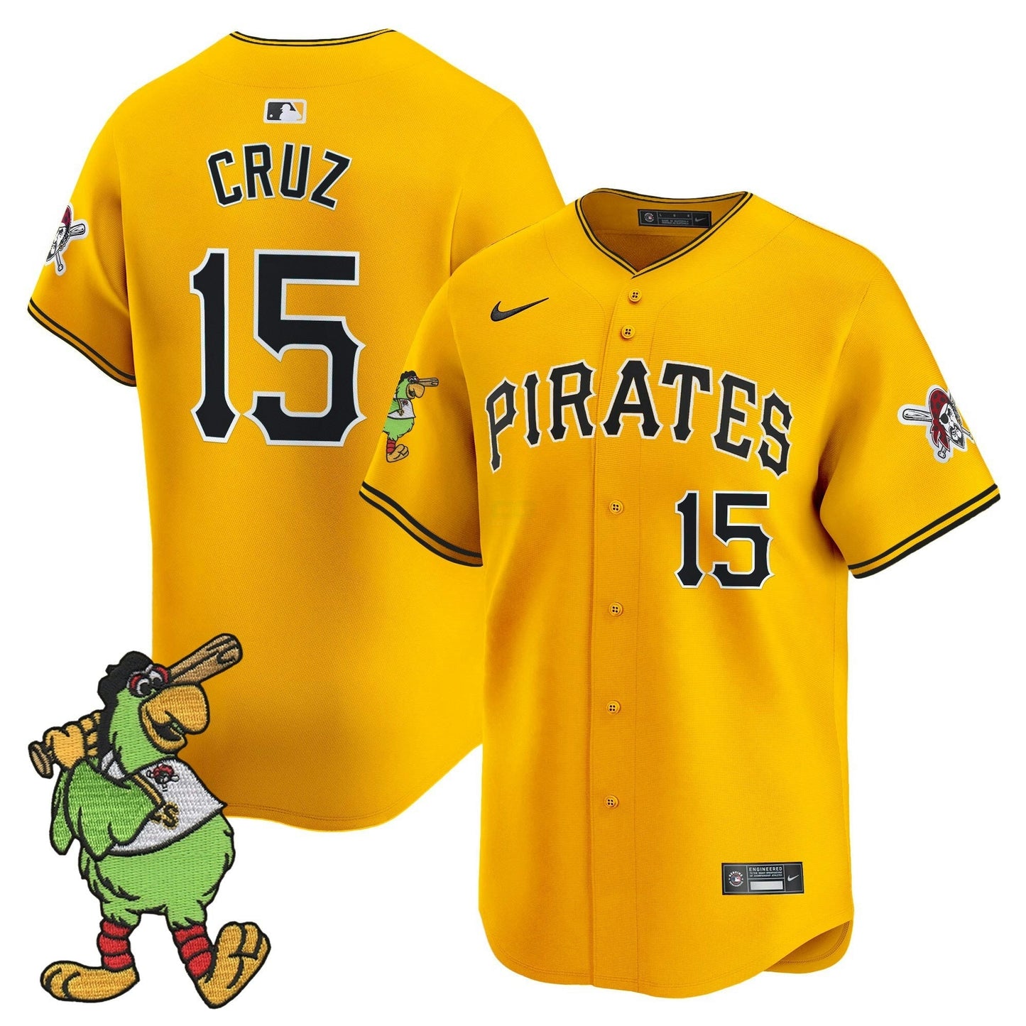 Camisa MLB Men’s Pittsburgh Pirate Parrot Patch Vapor Premier Limited Jersey