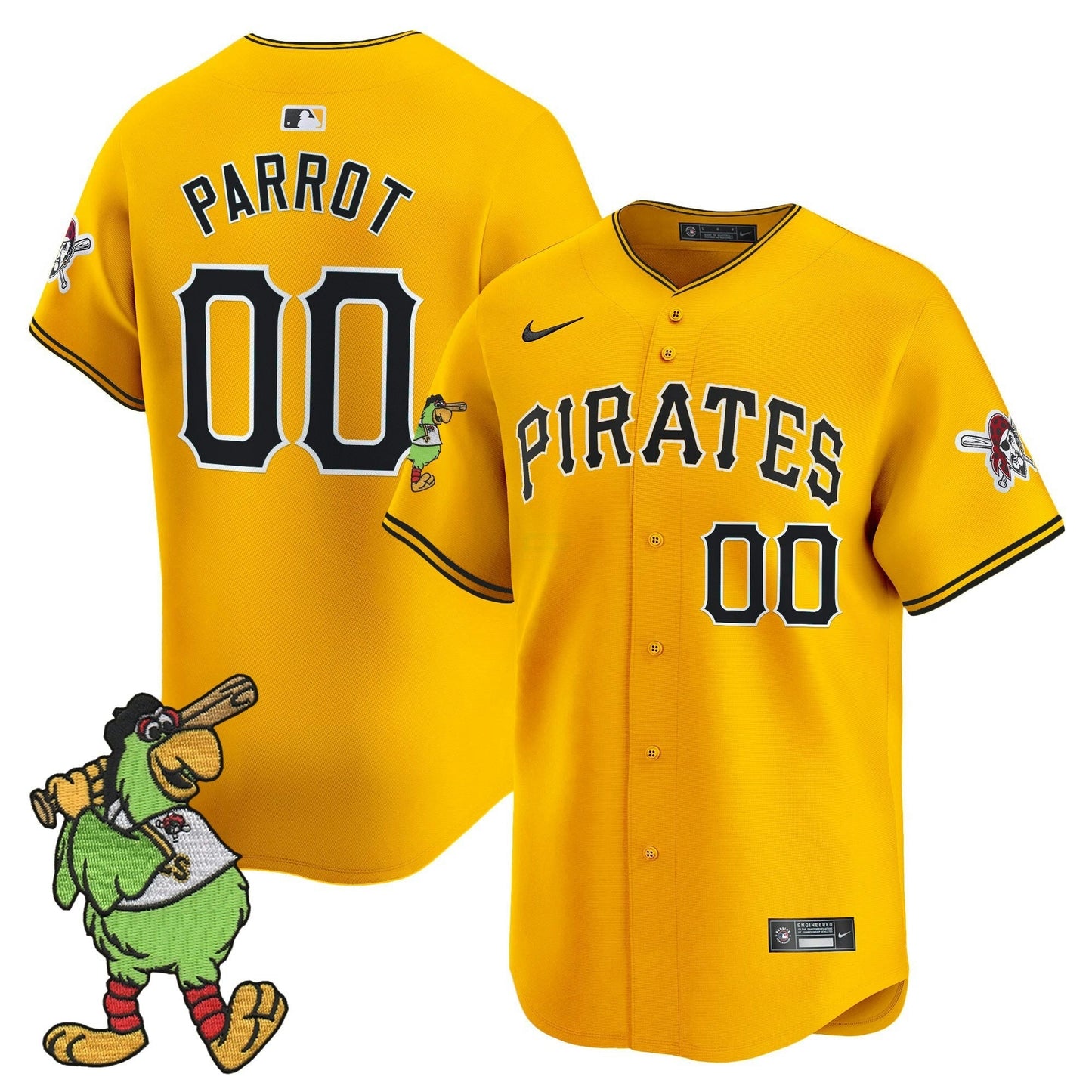 Camisa MLB Men’s Pittsburgh Pirate Parrot Patch Vapor Premier Limited Jersey