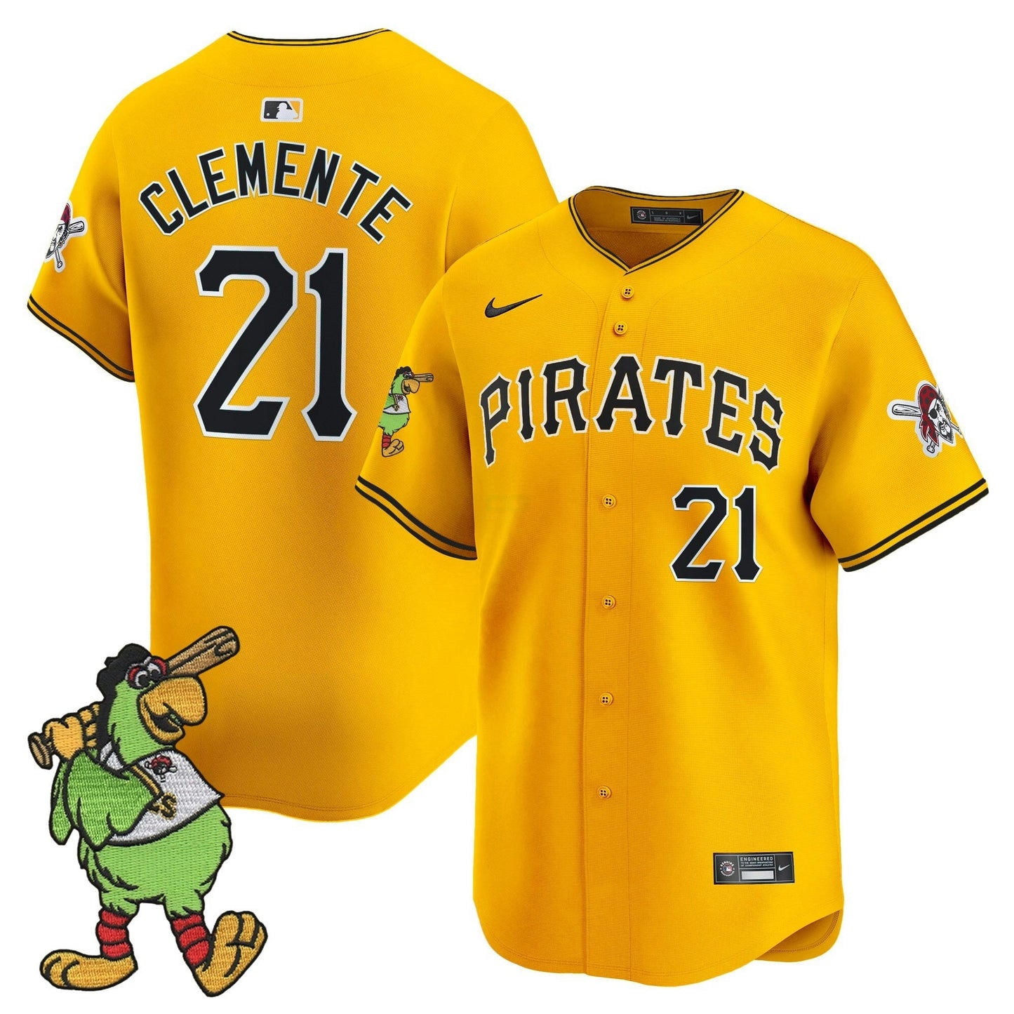 Camisa MLB Men’s Pittsburgh Pirate Parrot Patch Vapor Premier Limited Jersey