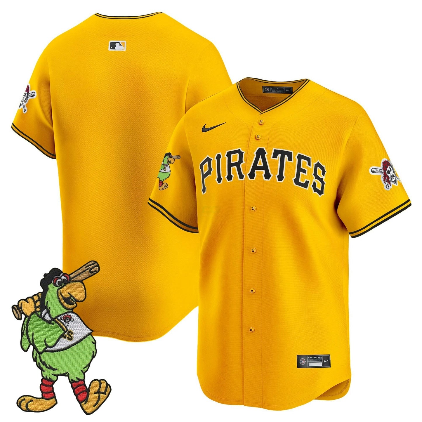 Camisa MLB Men’s Pittsburgh Pirate Parrot Patch Vapor Premier Limited Jersey