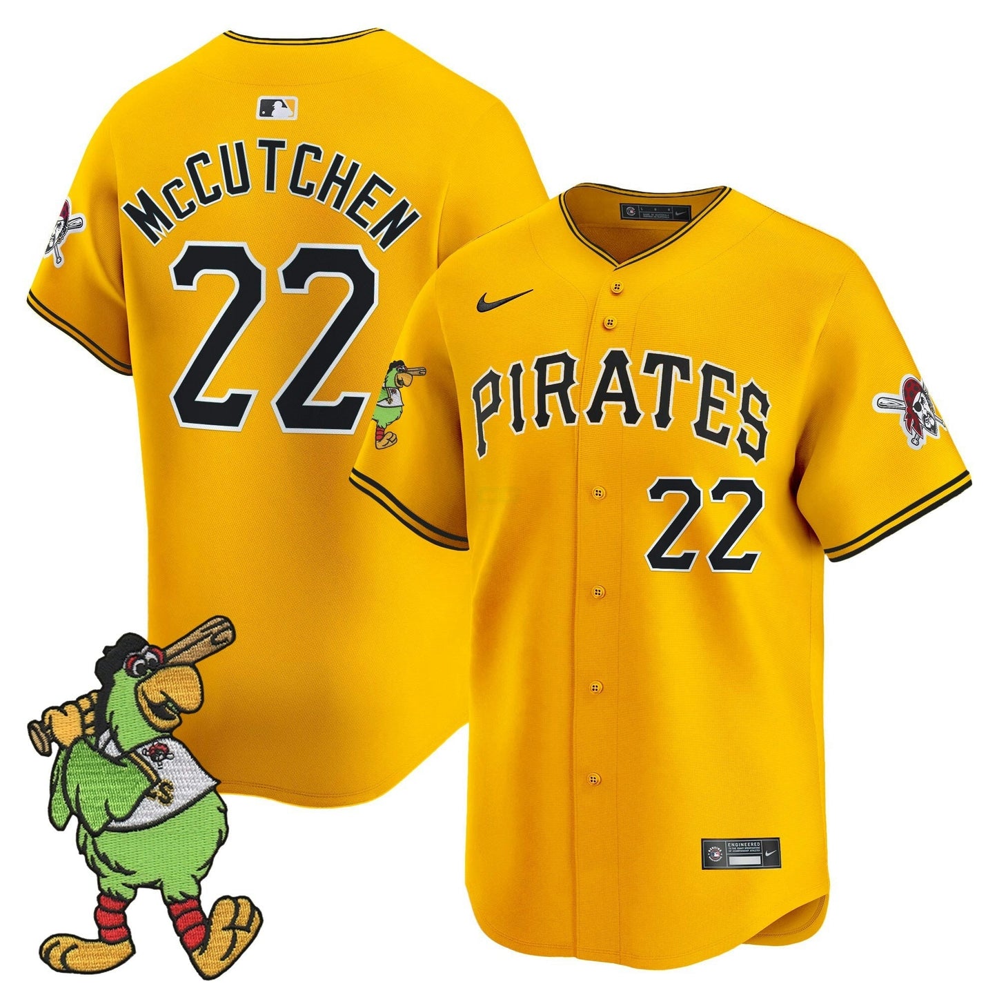 Camisa MLB Men’s Pittsburgh Pirate Parrot Patch Vapor Premier Limited Jersey