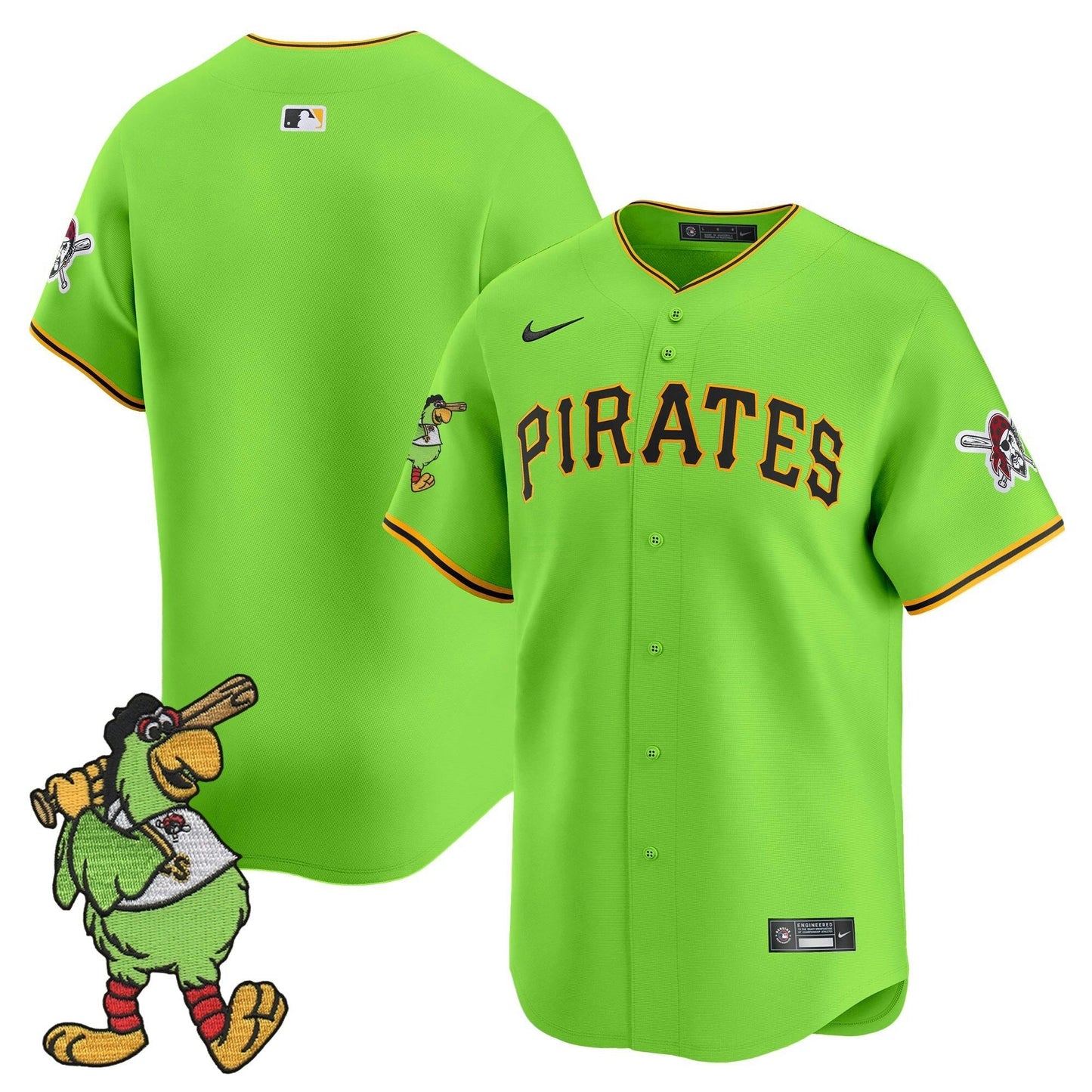 Camisa MLB Men’s Pittsburgh Pirate Parrot Patch Vapor Premier Limited Jersey