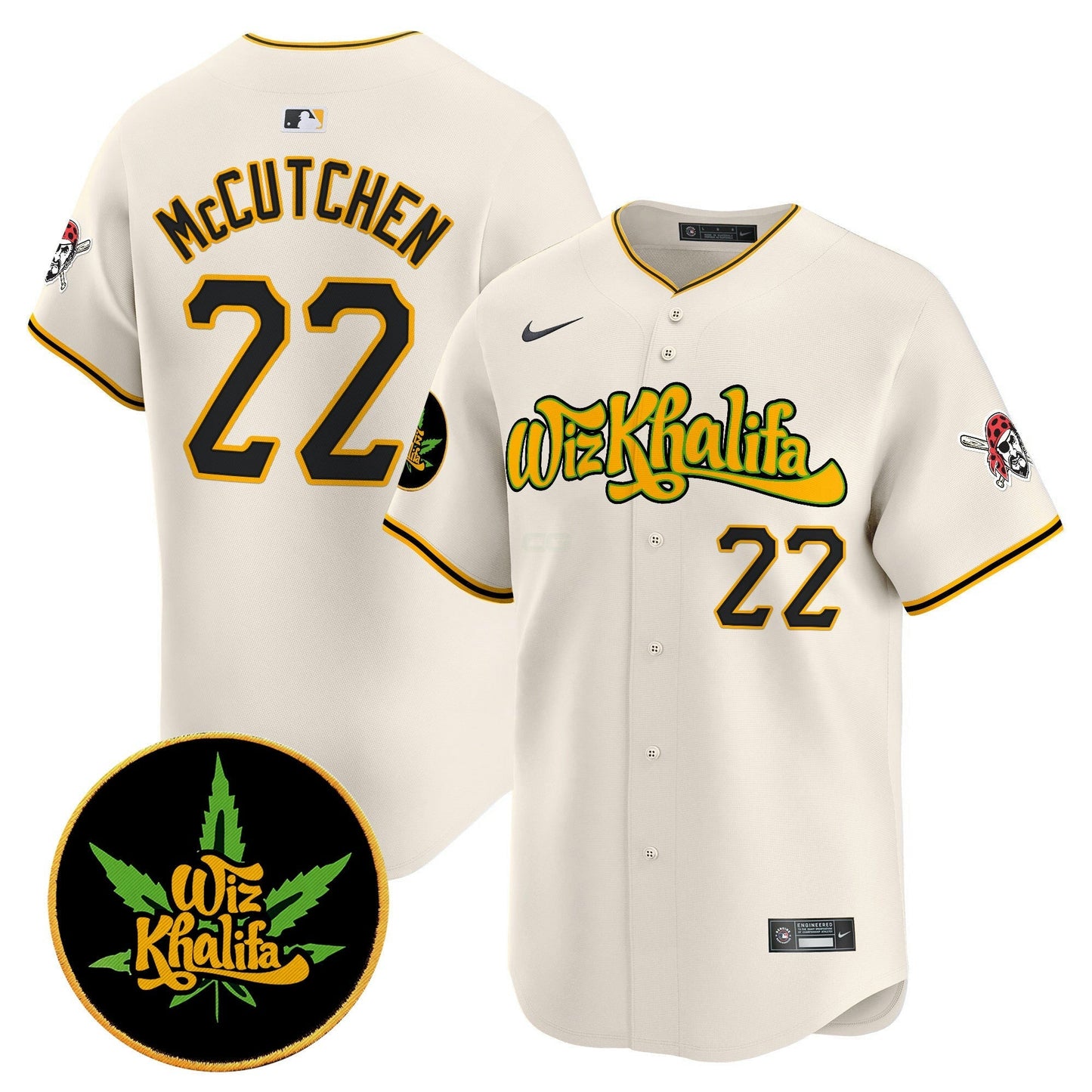 Camisa MLB Men’s Pittsburgh Wiz Khalifa Vapor Premier Limited Jersey