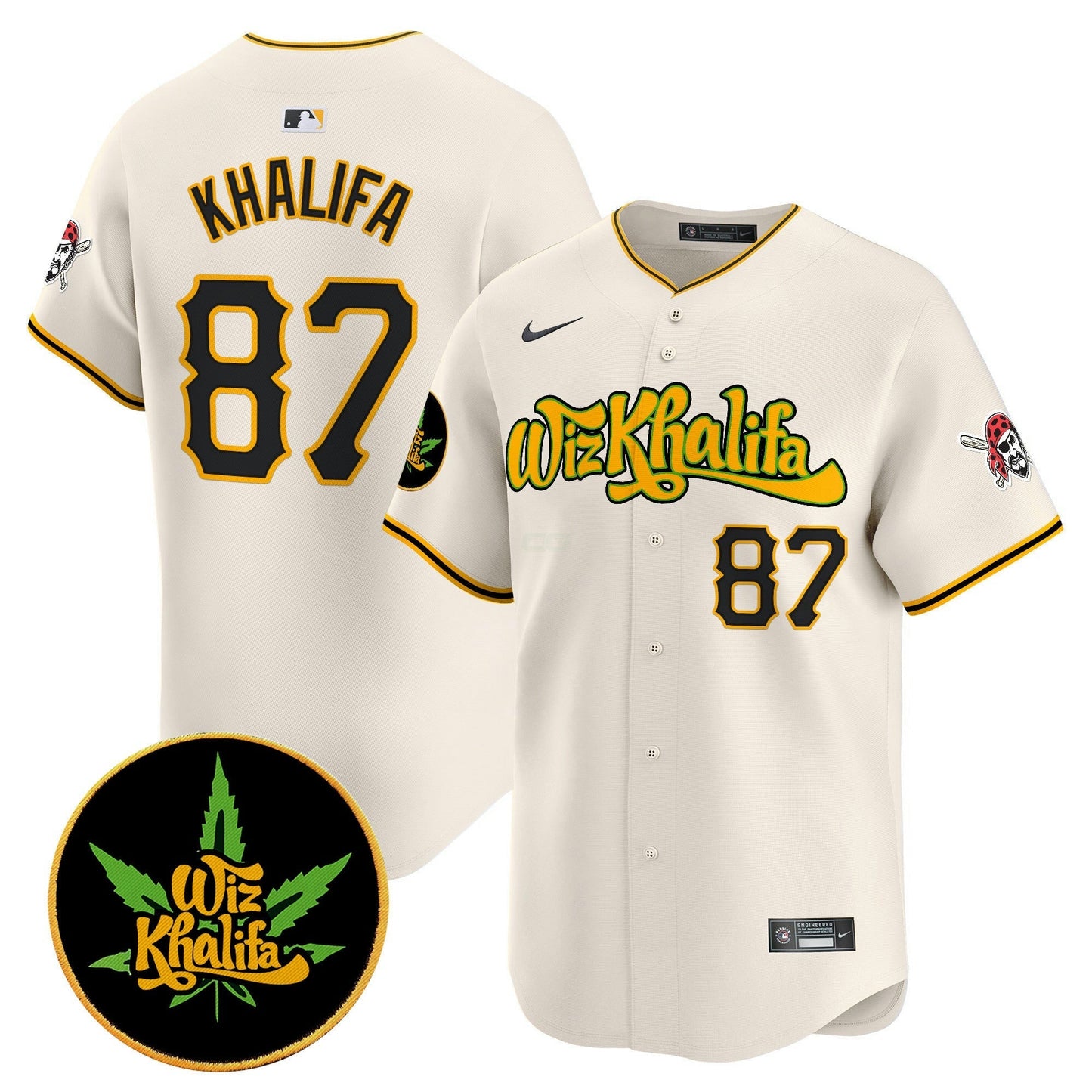 Camisa MLB Men’s Pittsburgh Wiz Khalifa Vapor Premier Limited Jersey