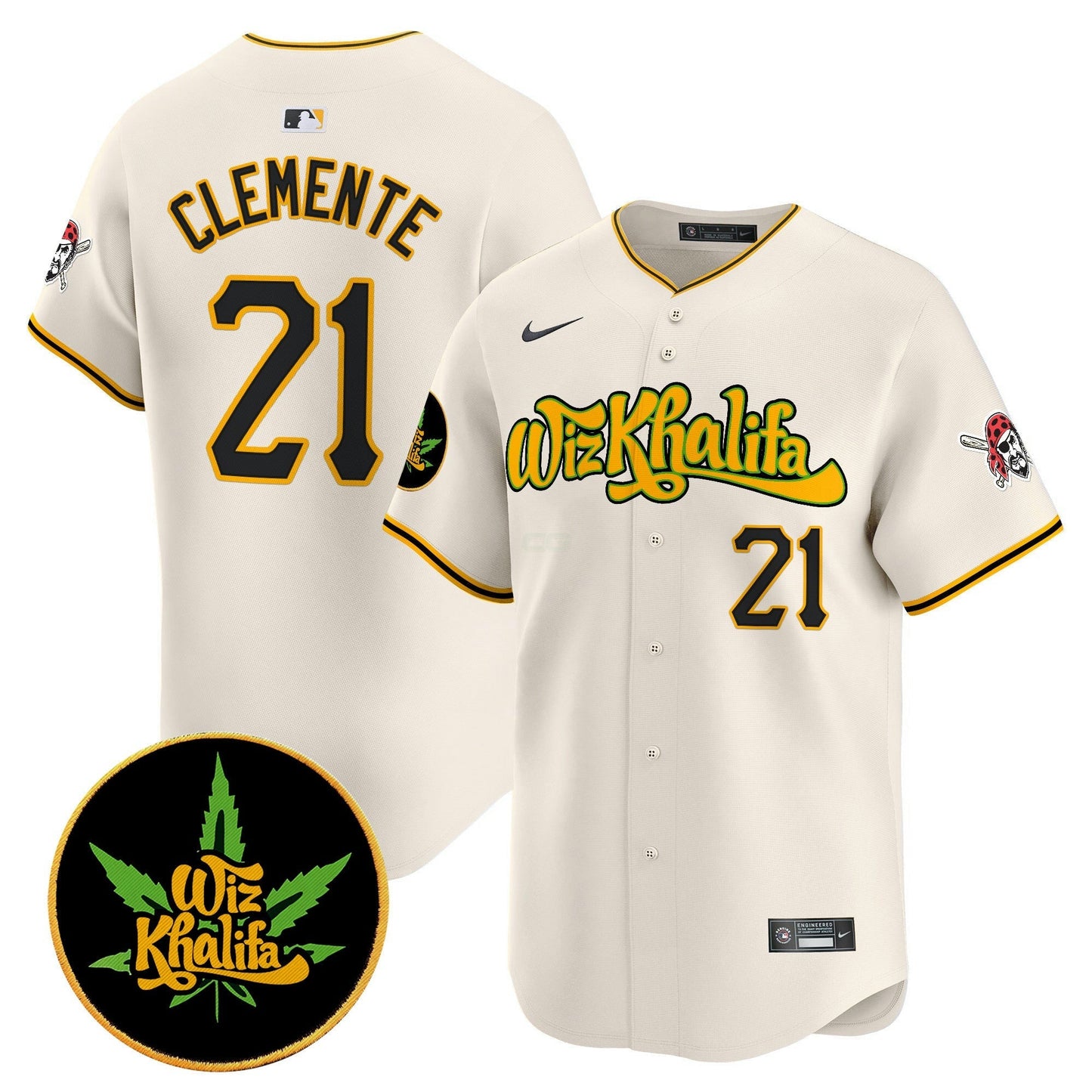 Camisa MLB Men’s Pittsburgh Wiz Khalifa Vapor Premier Limited Jersey