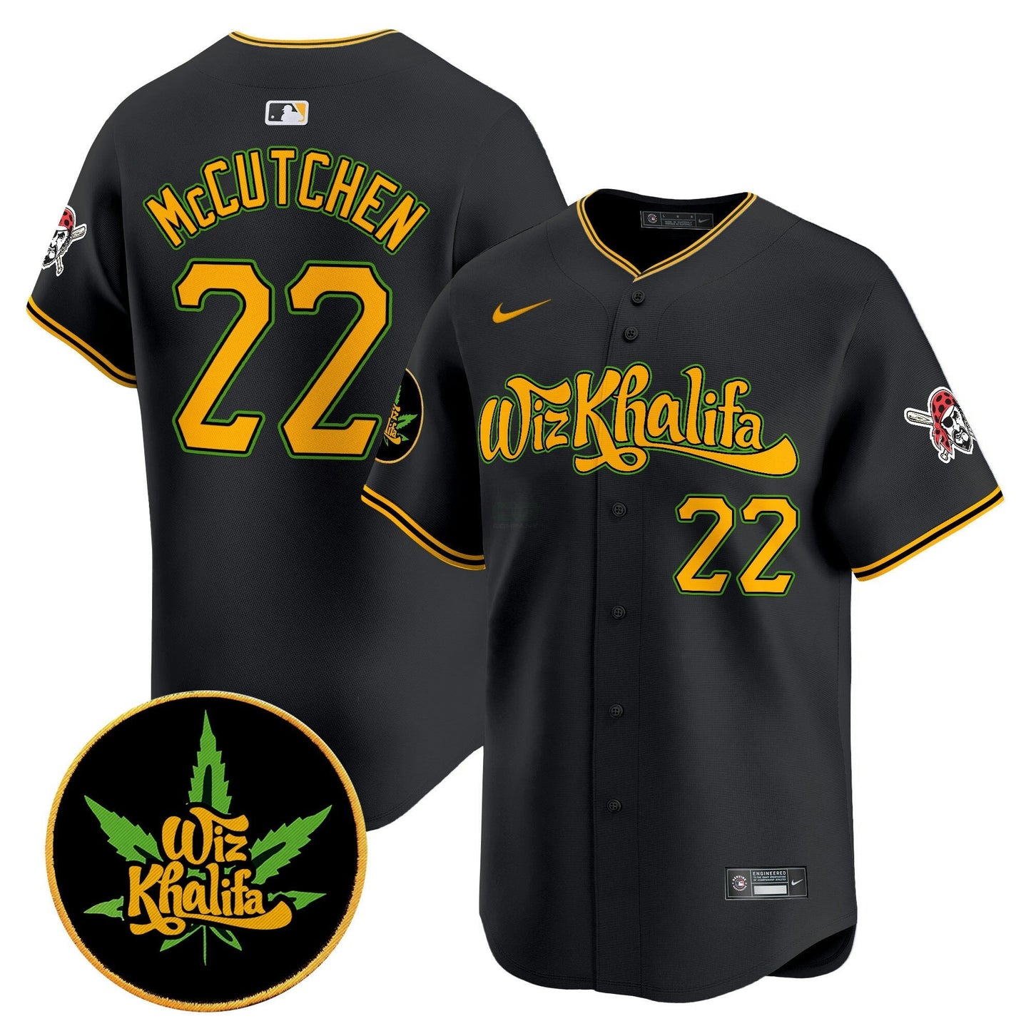 Camisa MLB Men’s Pittsburgh Wiz Khalifa Vapor Premier Limited Jersey
