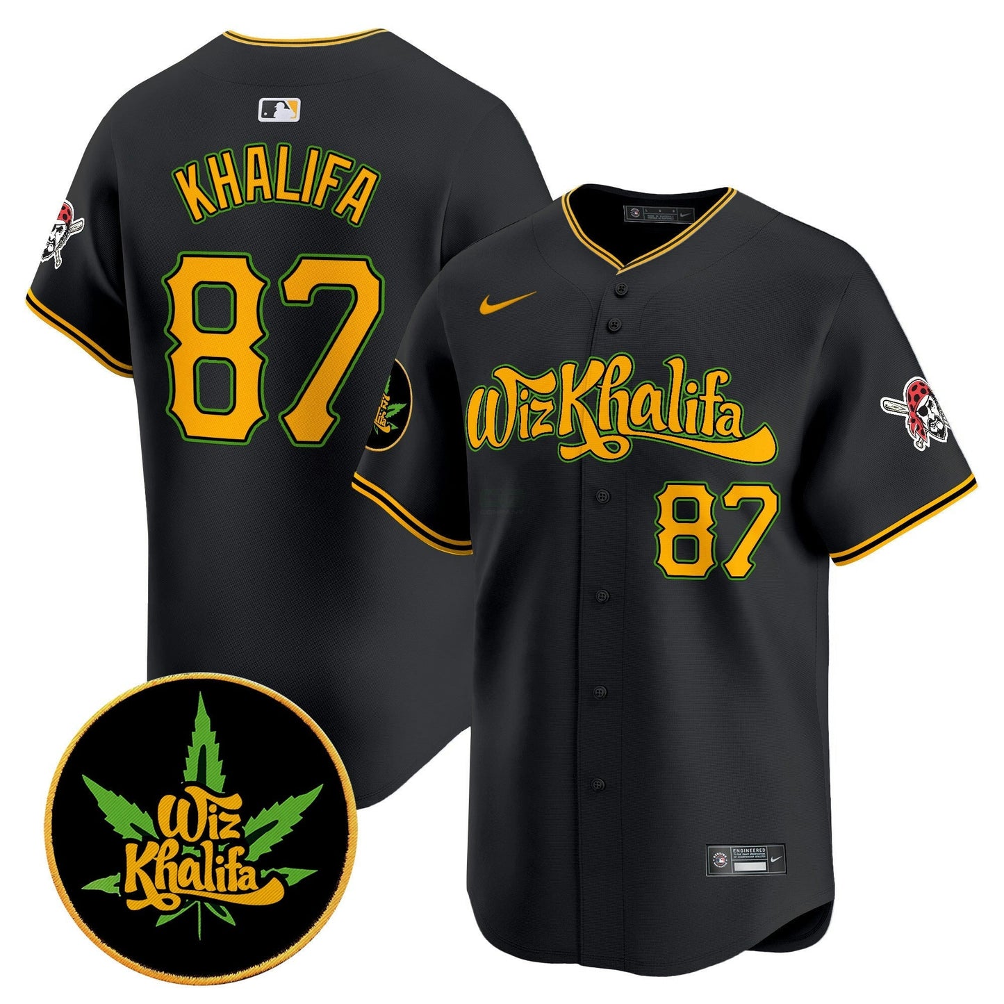 Camisa MLB Men’s Pittsburgh Wiz Khalifa Vapor Premier Limited Jersey