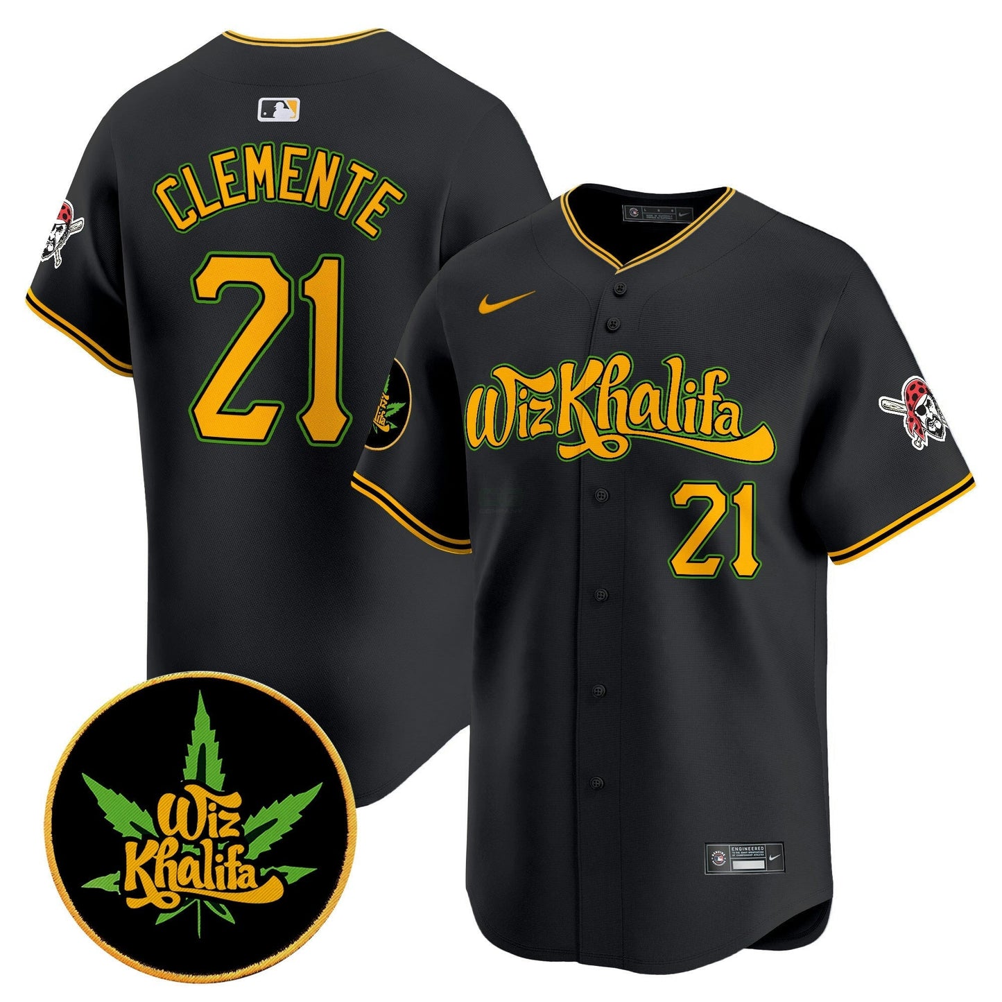 Camisa MLB Men’s Pittsburgh Wiz Khalifa Vapor Premier Limited Jersey