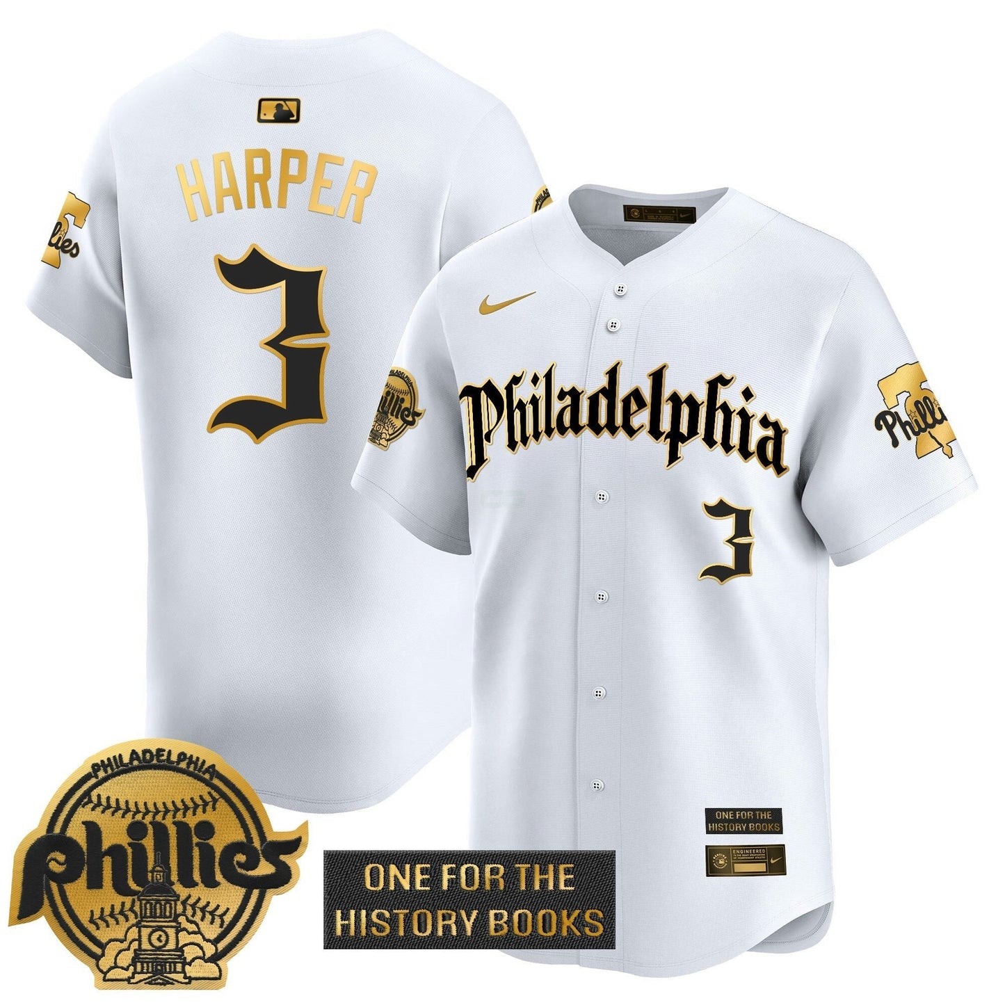 Camisa MLB Men’s ‘Retro Newspaper Edition’ Dourada Vapor Premier Limited Jersey